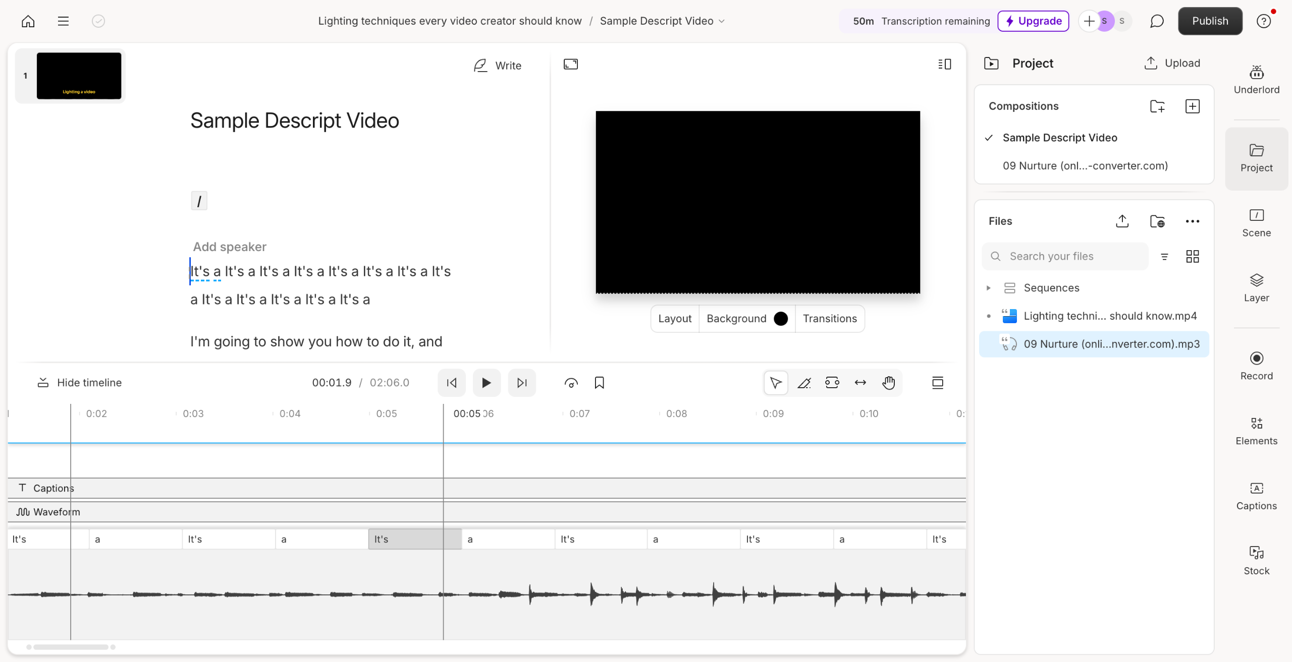 How to Cut Audio in Descript