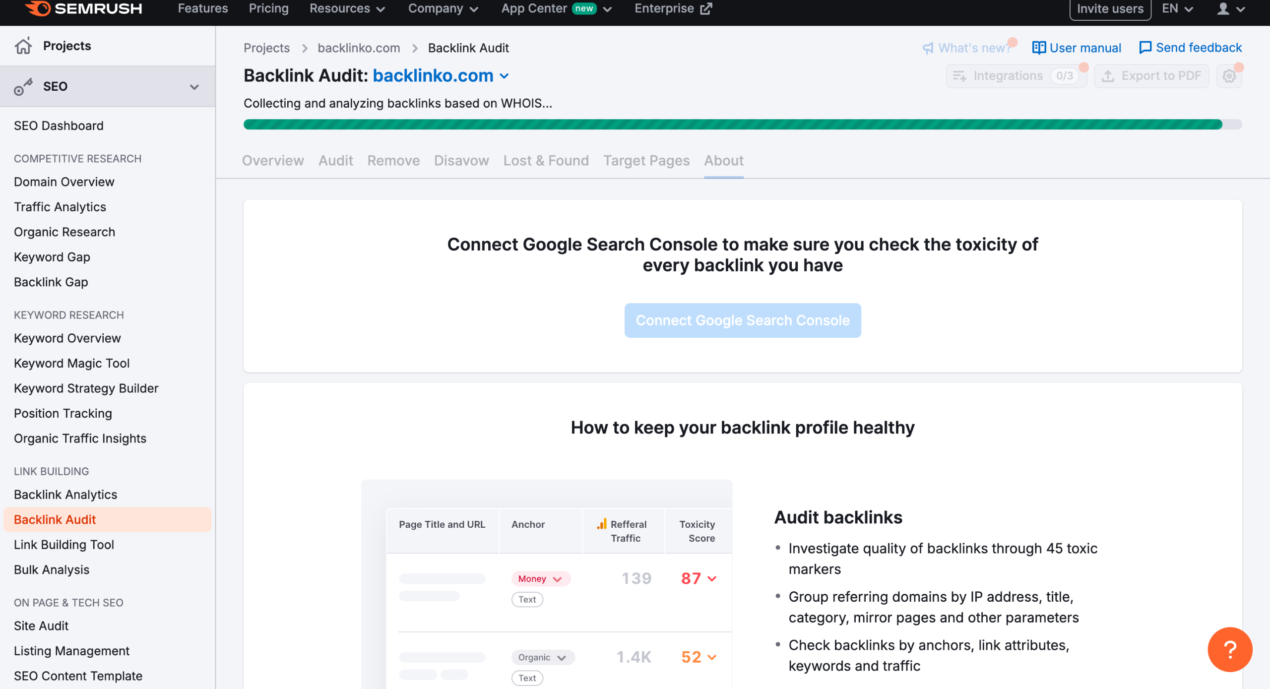 How to remove toxic backlinks from semrush