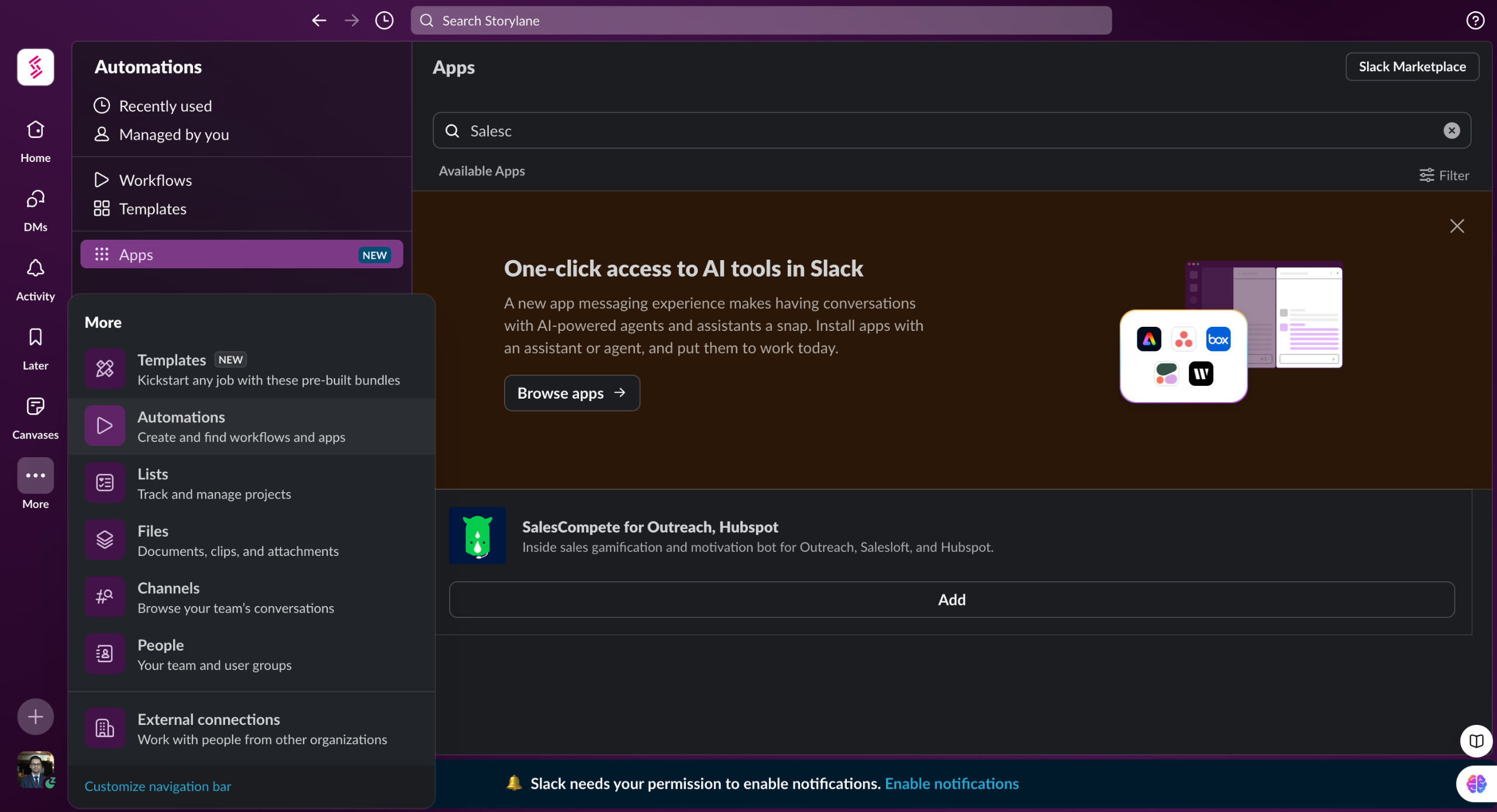 Slack aws integration