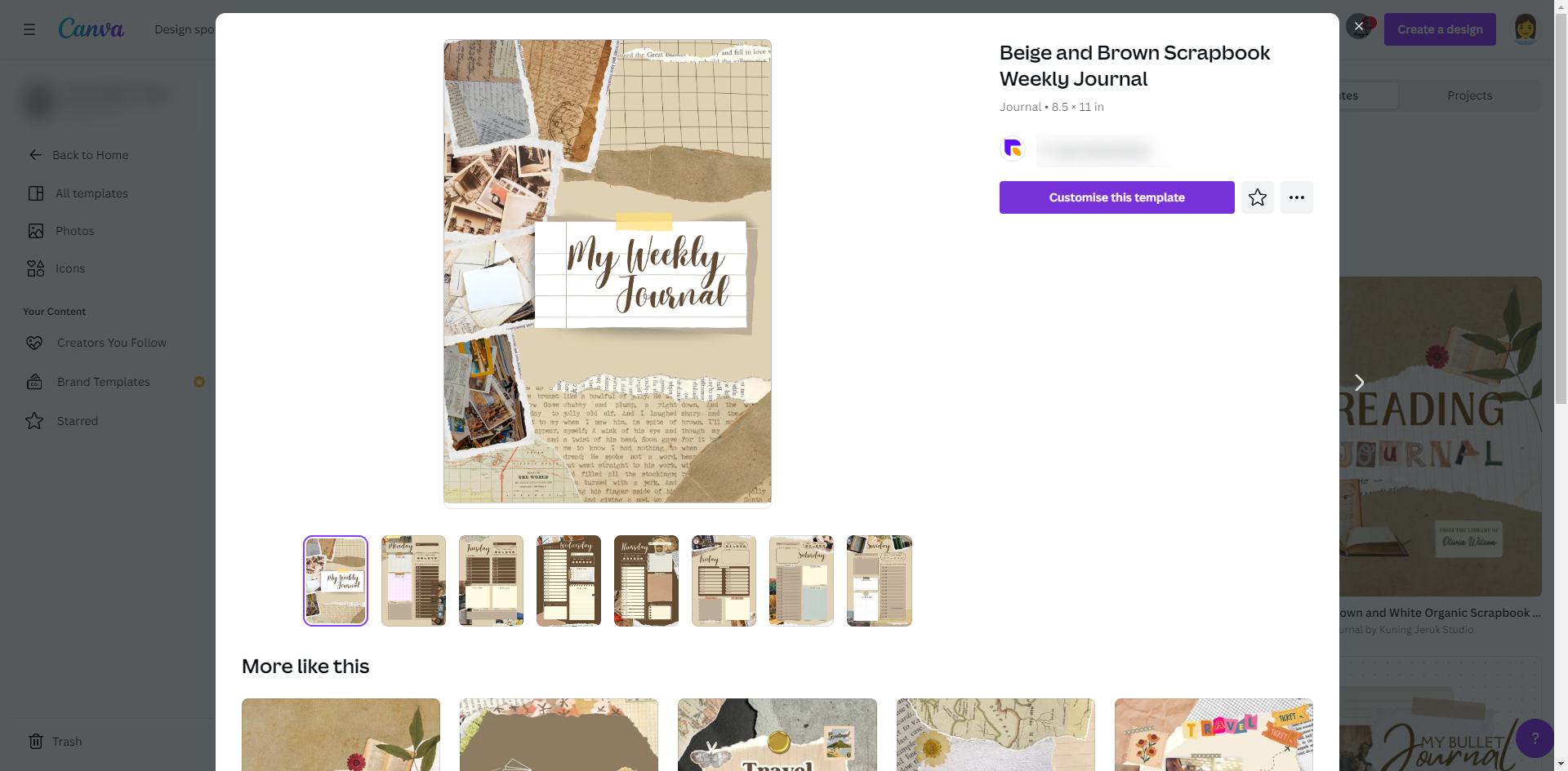 How to Create a Journal on Canva