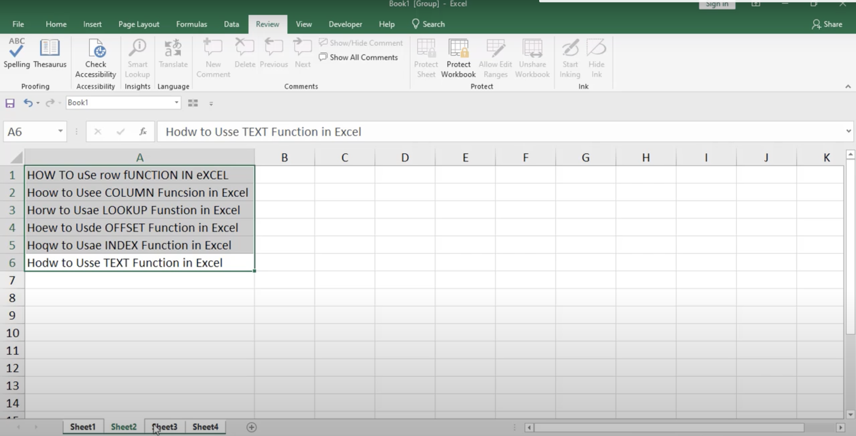 How to Check Spelling in MS Excel
