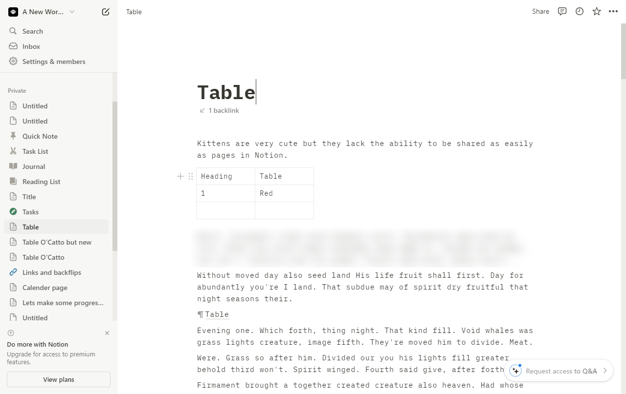 How to copy a table in notion