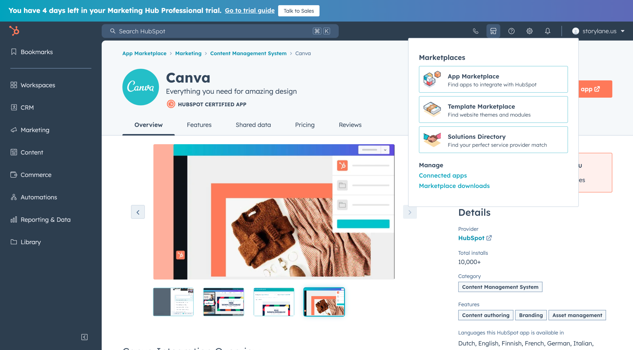 Canva and hubspot integration