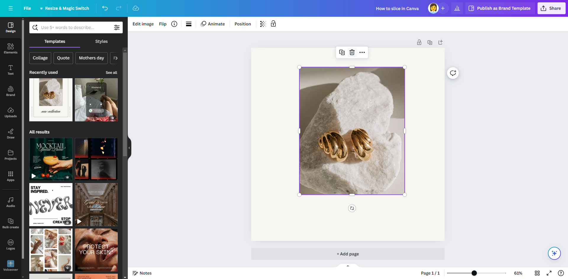 How to slice in Canva