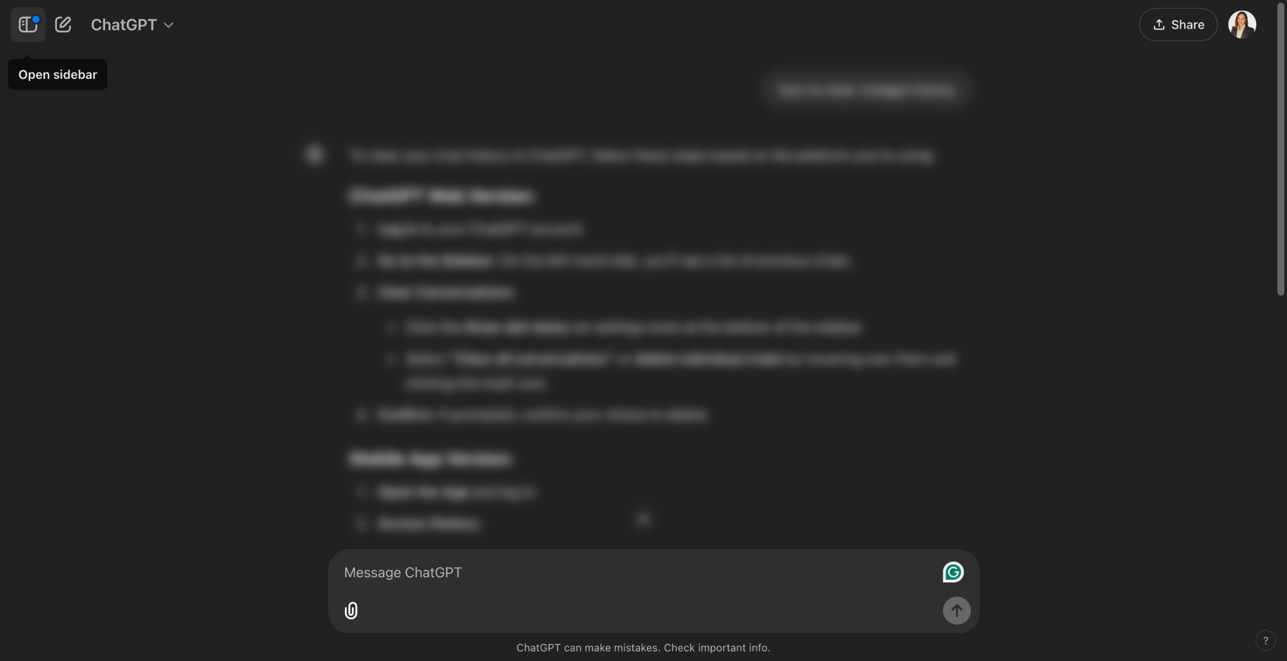 How to Clear Chatgpt History