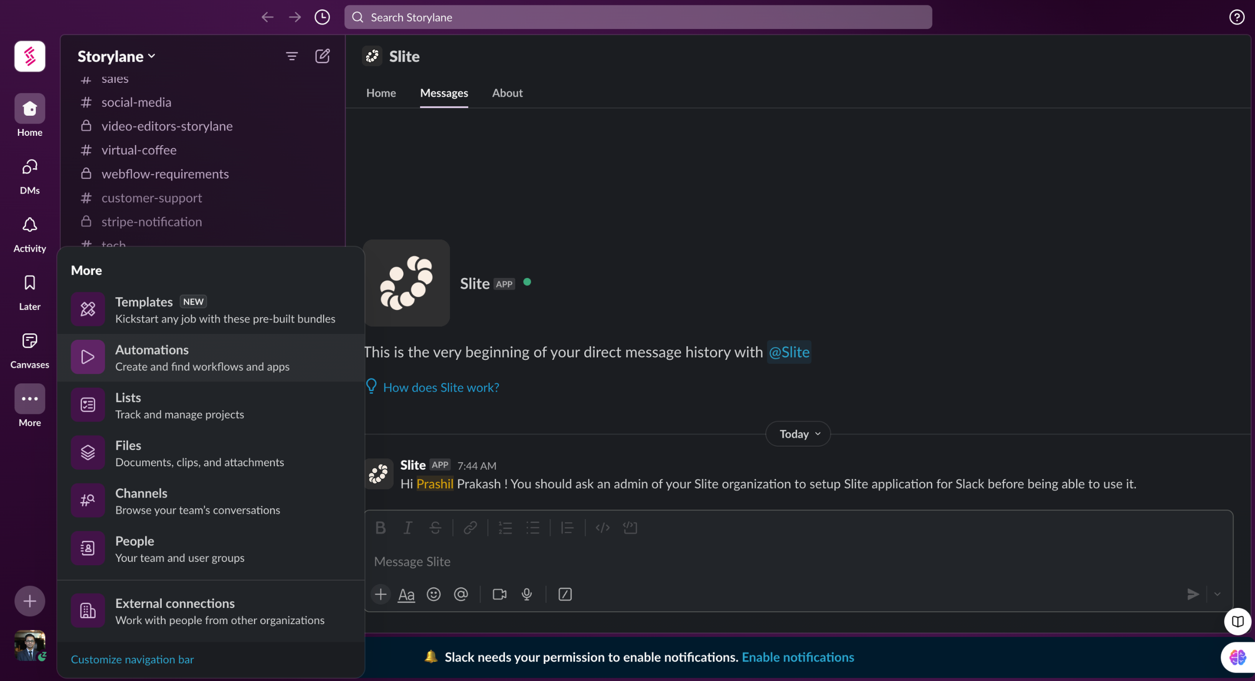 Deel slack integration