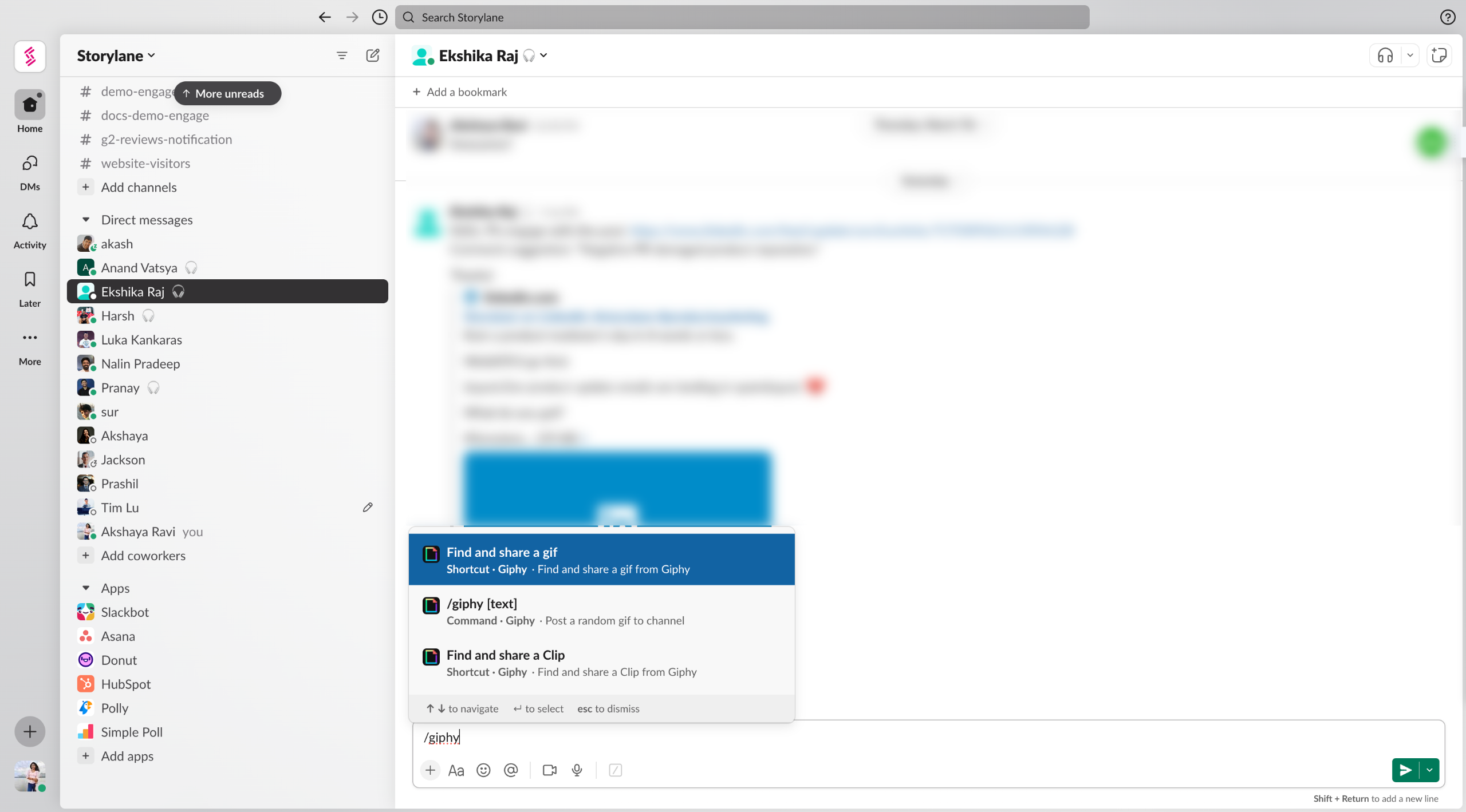 How to add giphy to slack