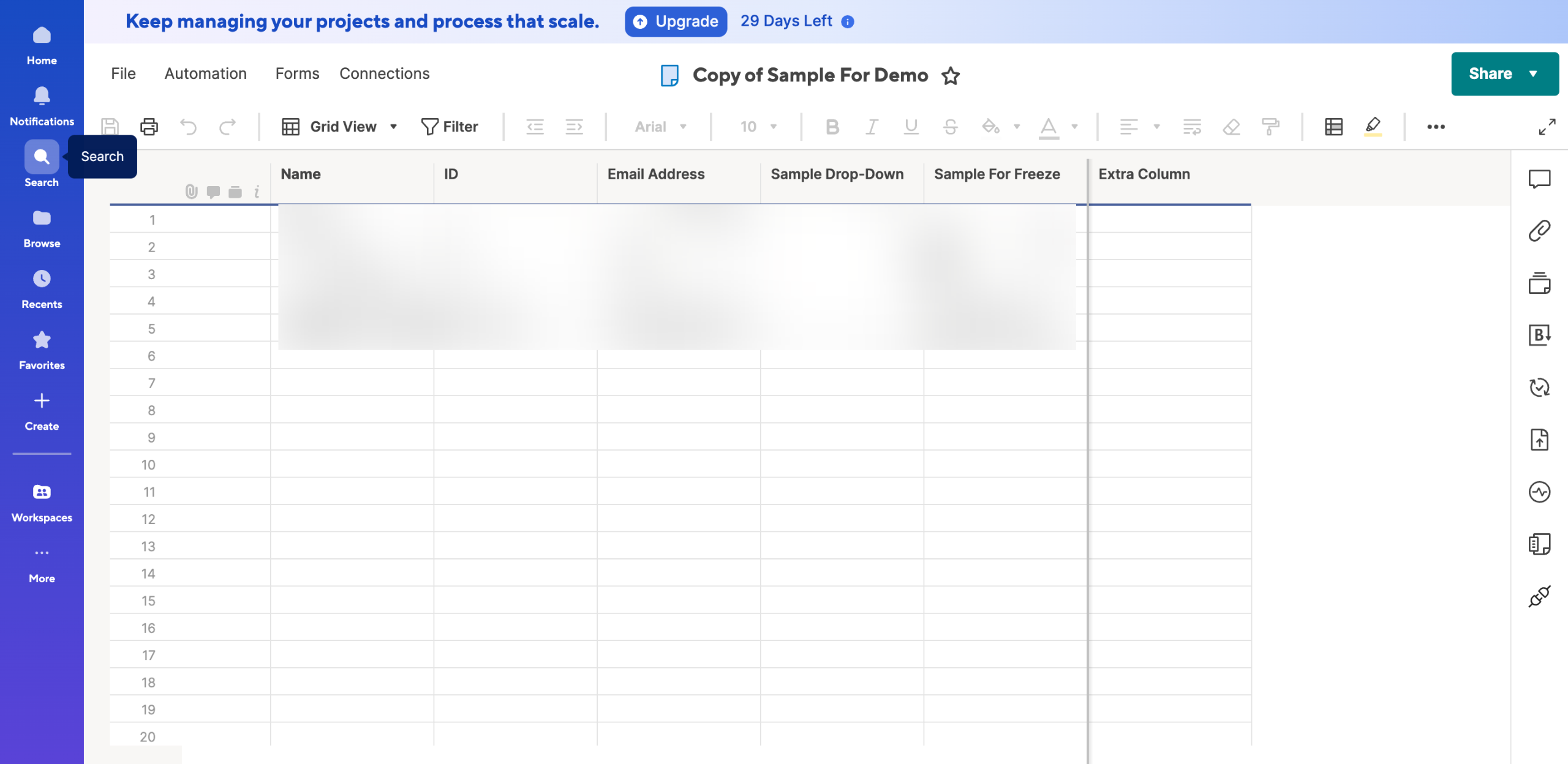 How to Search in Smartsheet