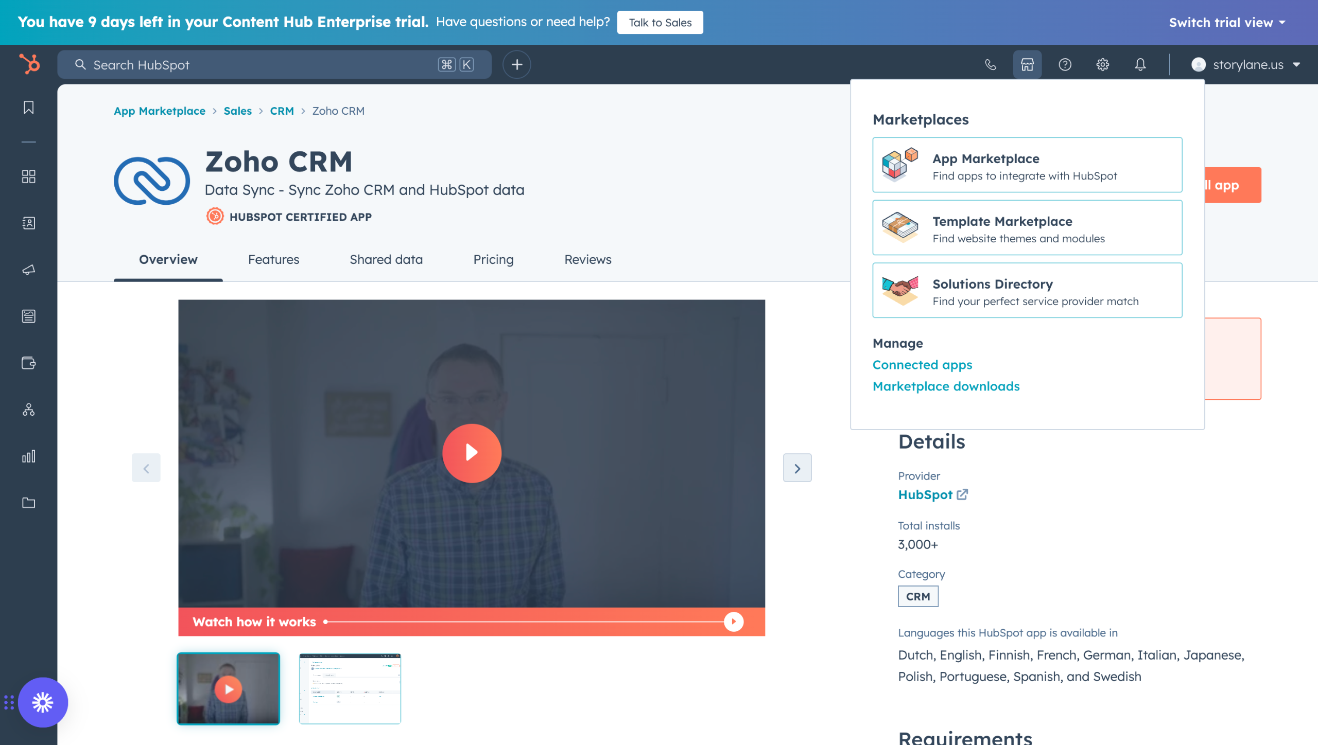 Hubspot zoho integration