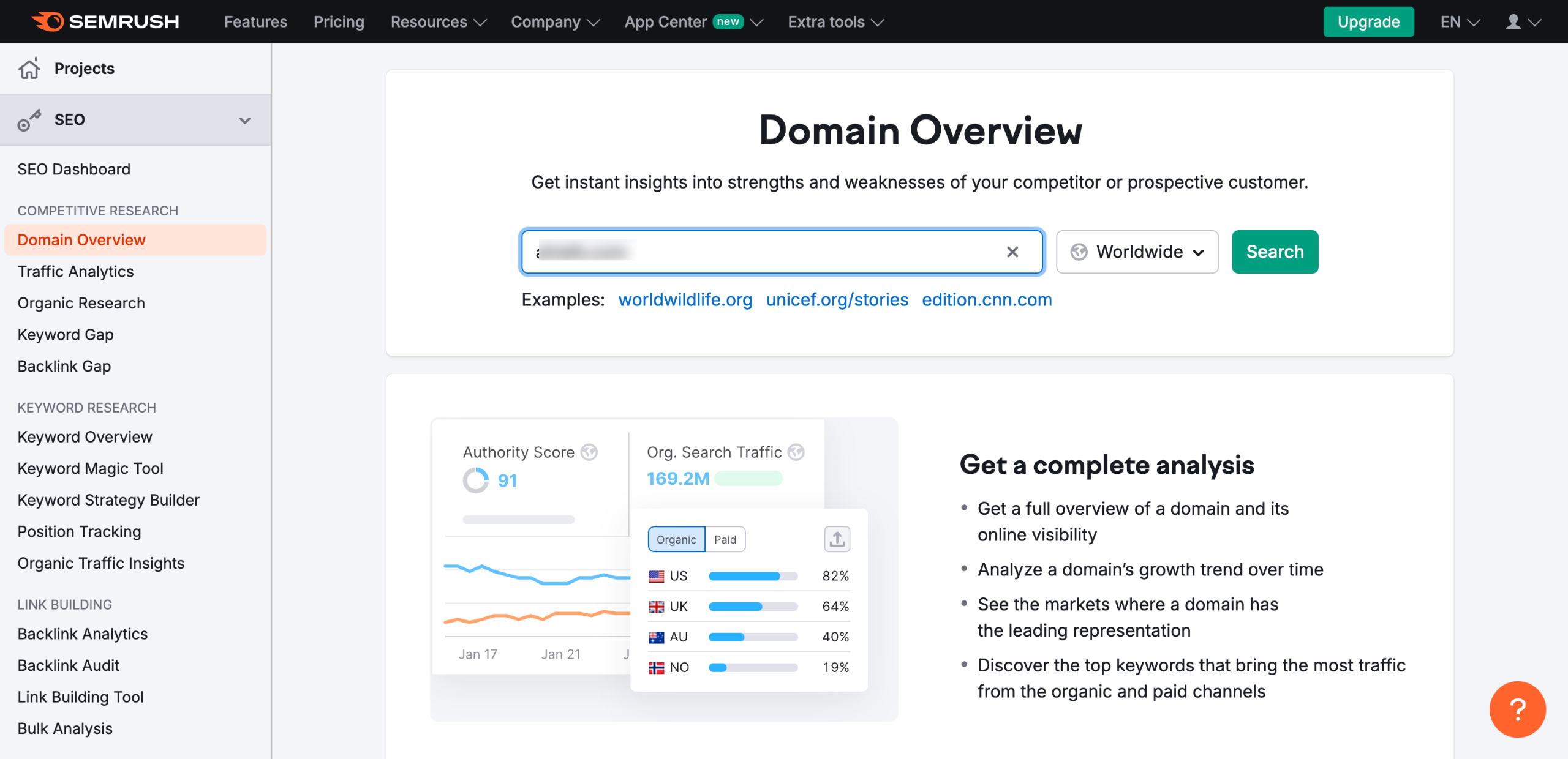 How to Find Competitors Keywords in Semrush