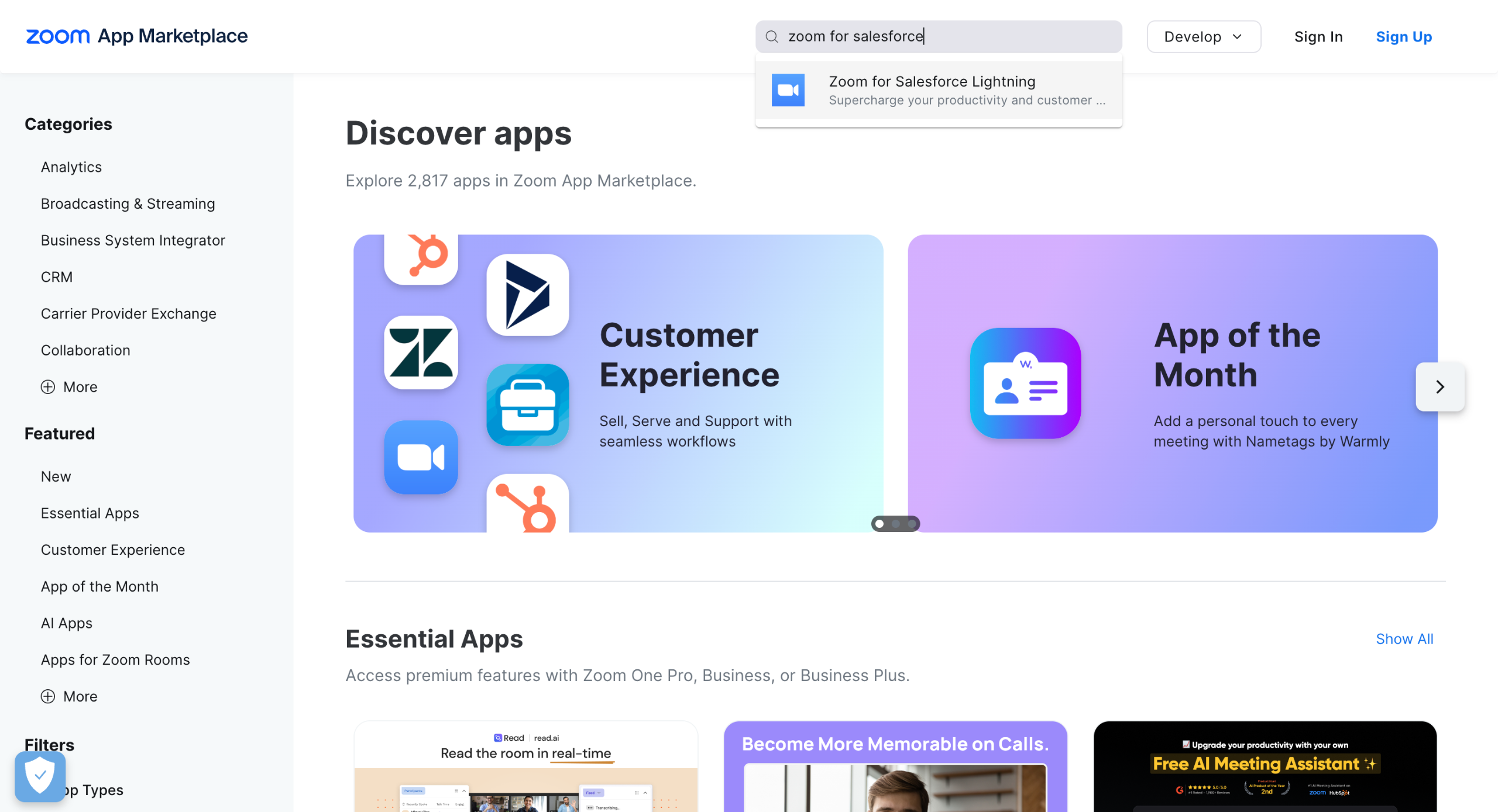 Salesforce zoom integration