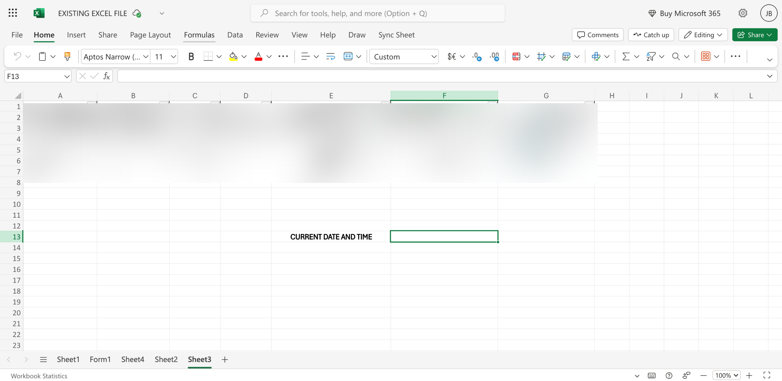 How to Display the Current Date and Time in MS Excel