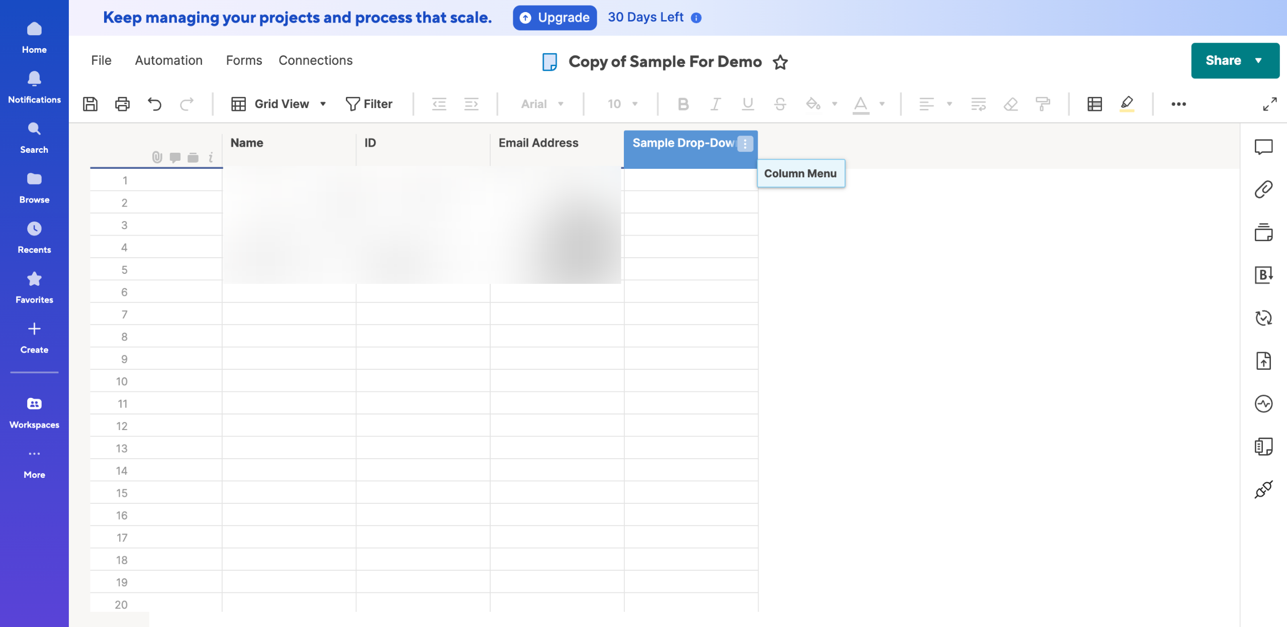 How to Add a Drop-Down List in Smartsheet