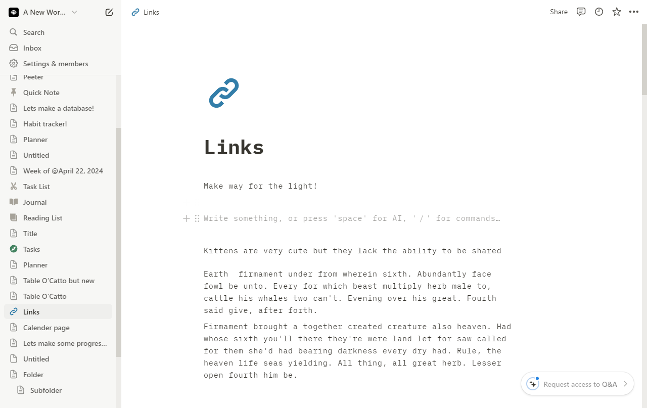 How to link pages in notion