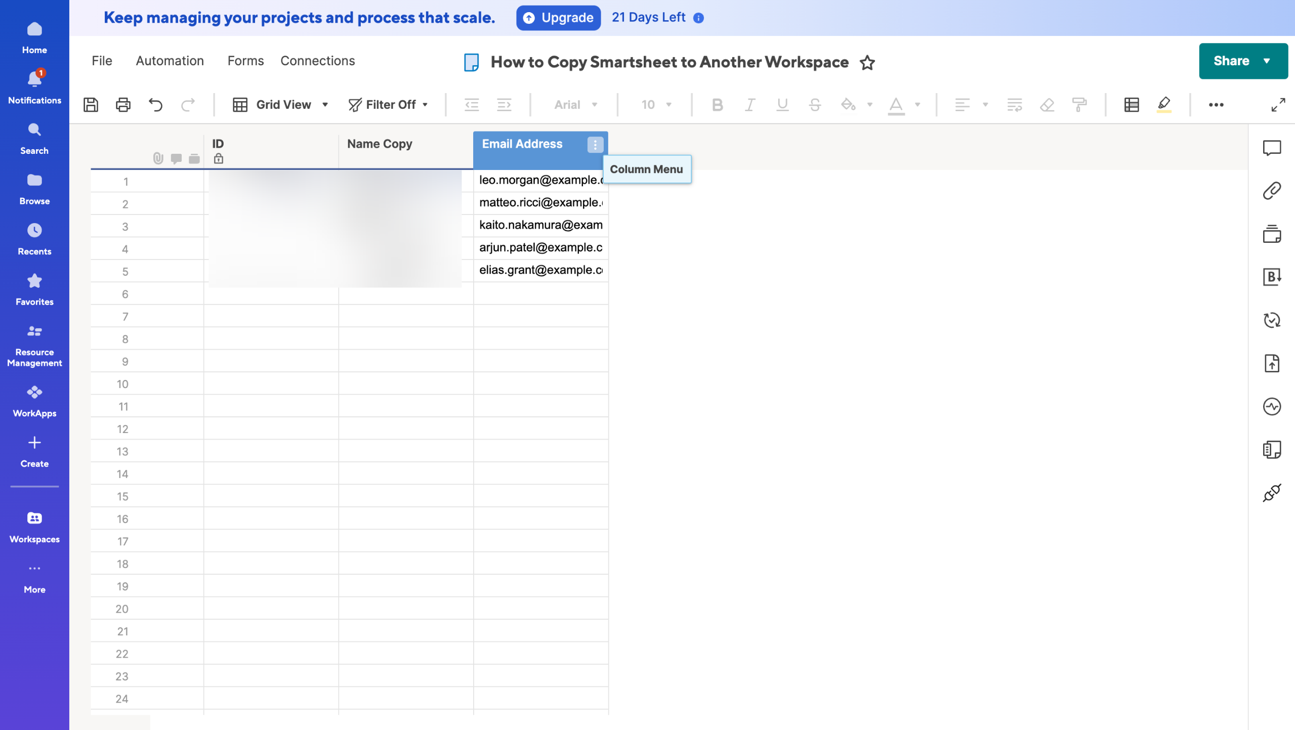 How to Add Cell Borders in Smartsheet