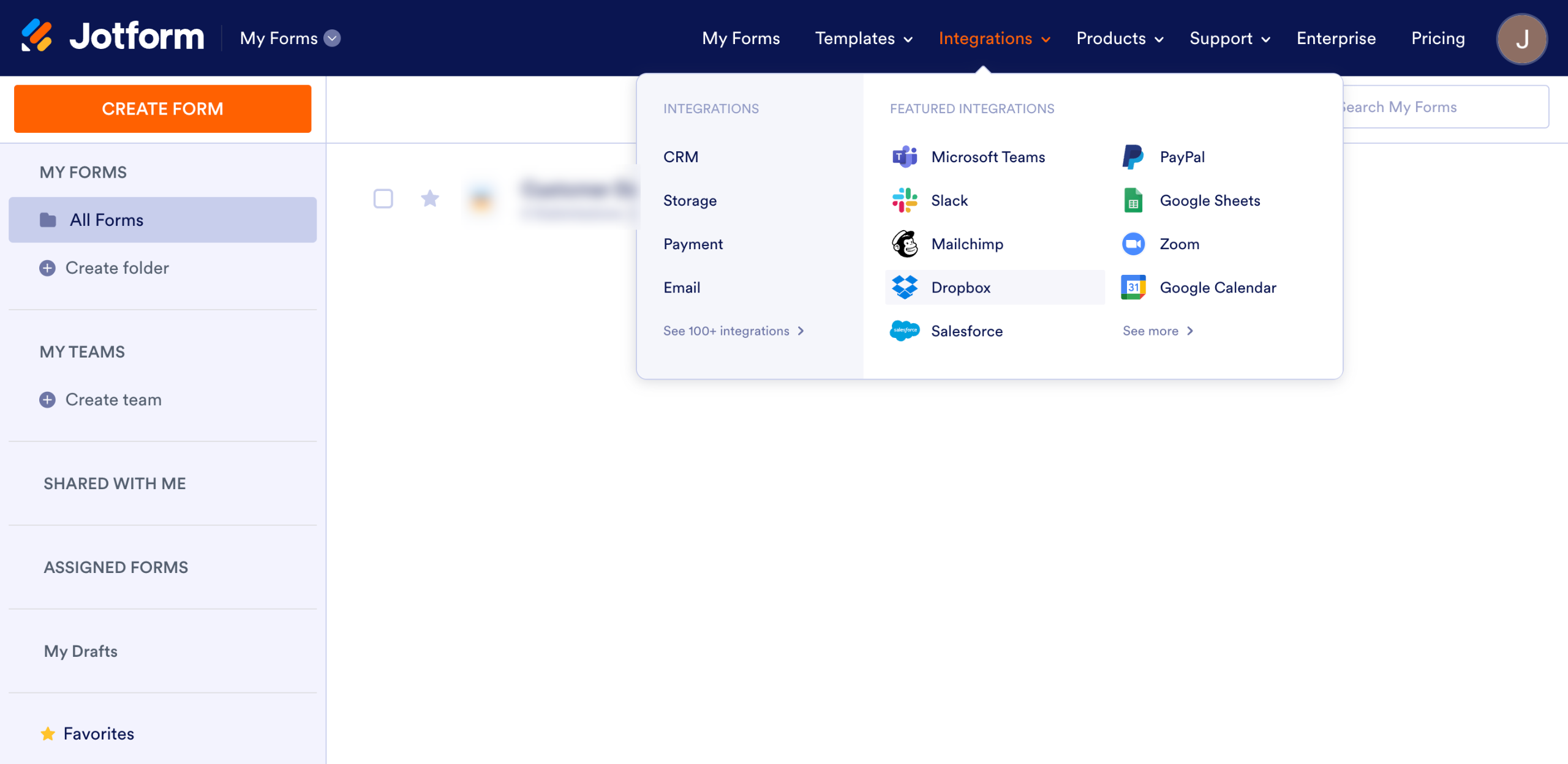 How to Integrate Jotform with Dropbox