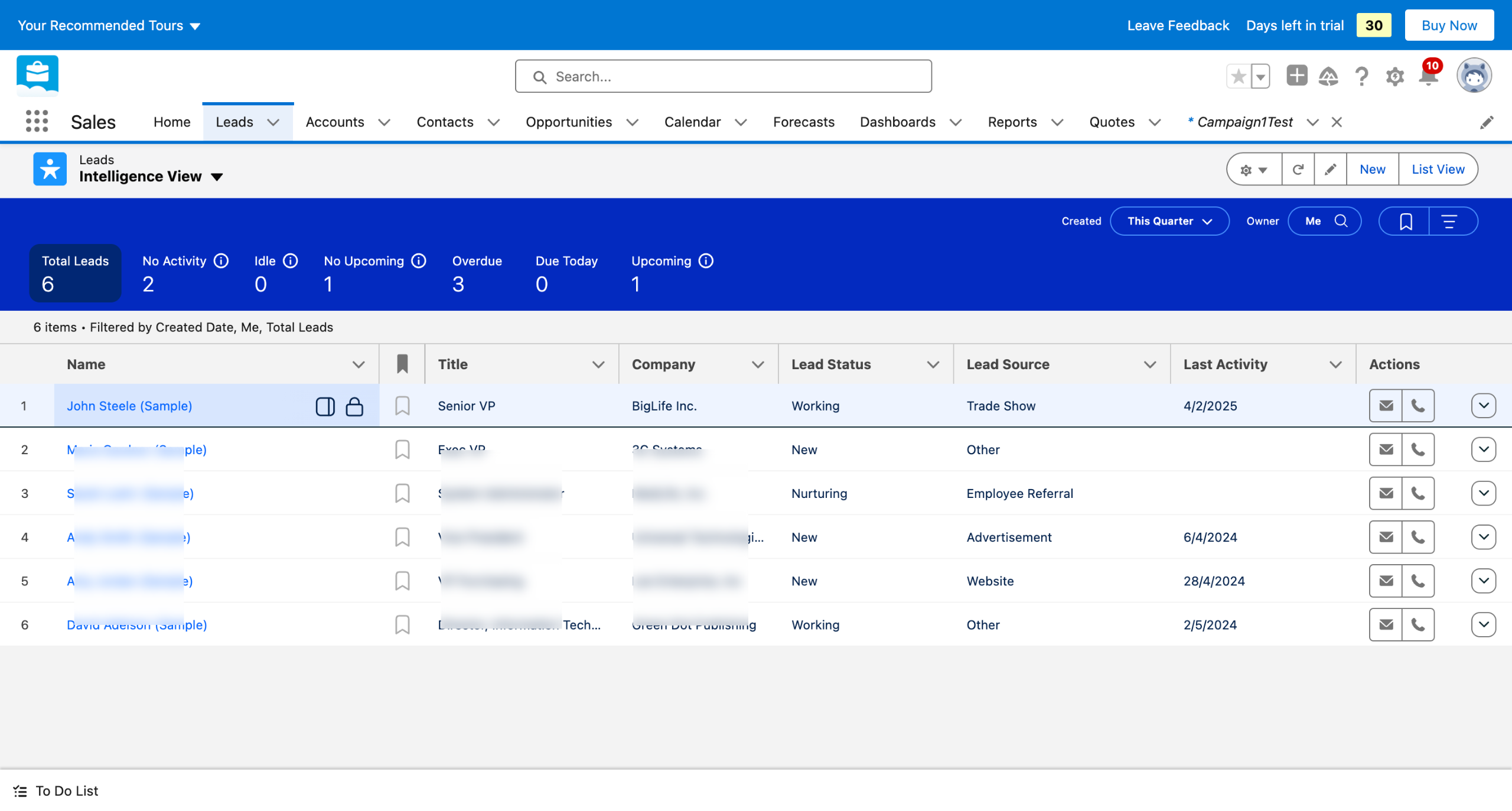 Salesforce - Log a call