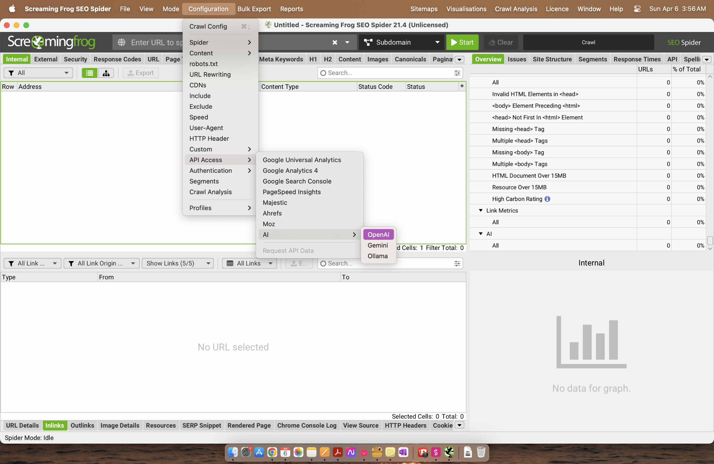 Screaming Frog OpenAI Integration