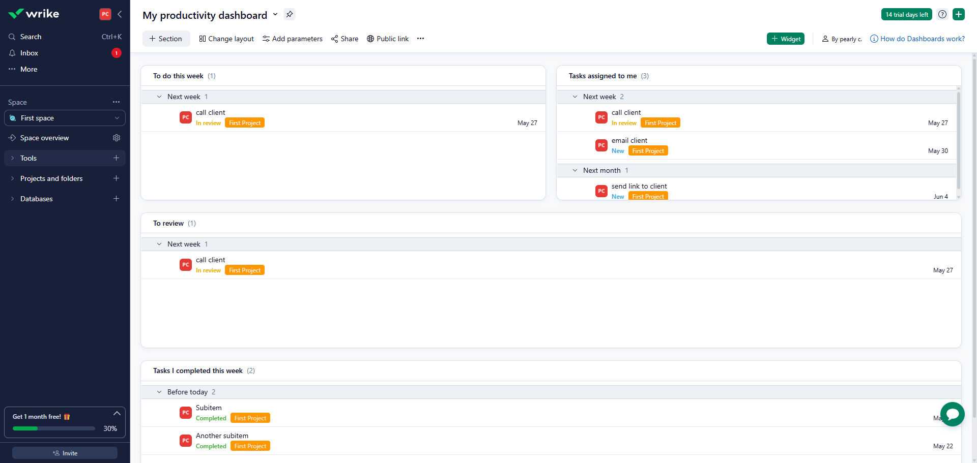 How to Create a New Dashboard in Wrike