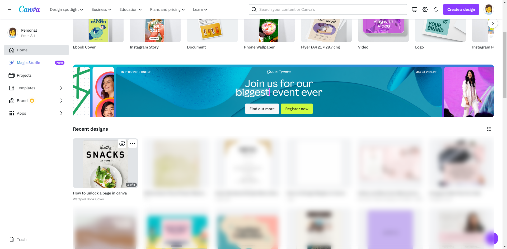 How to Unlock a Page in Canva