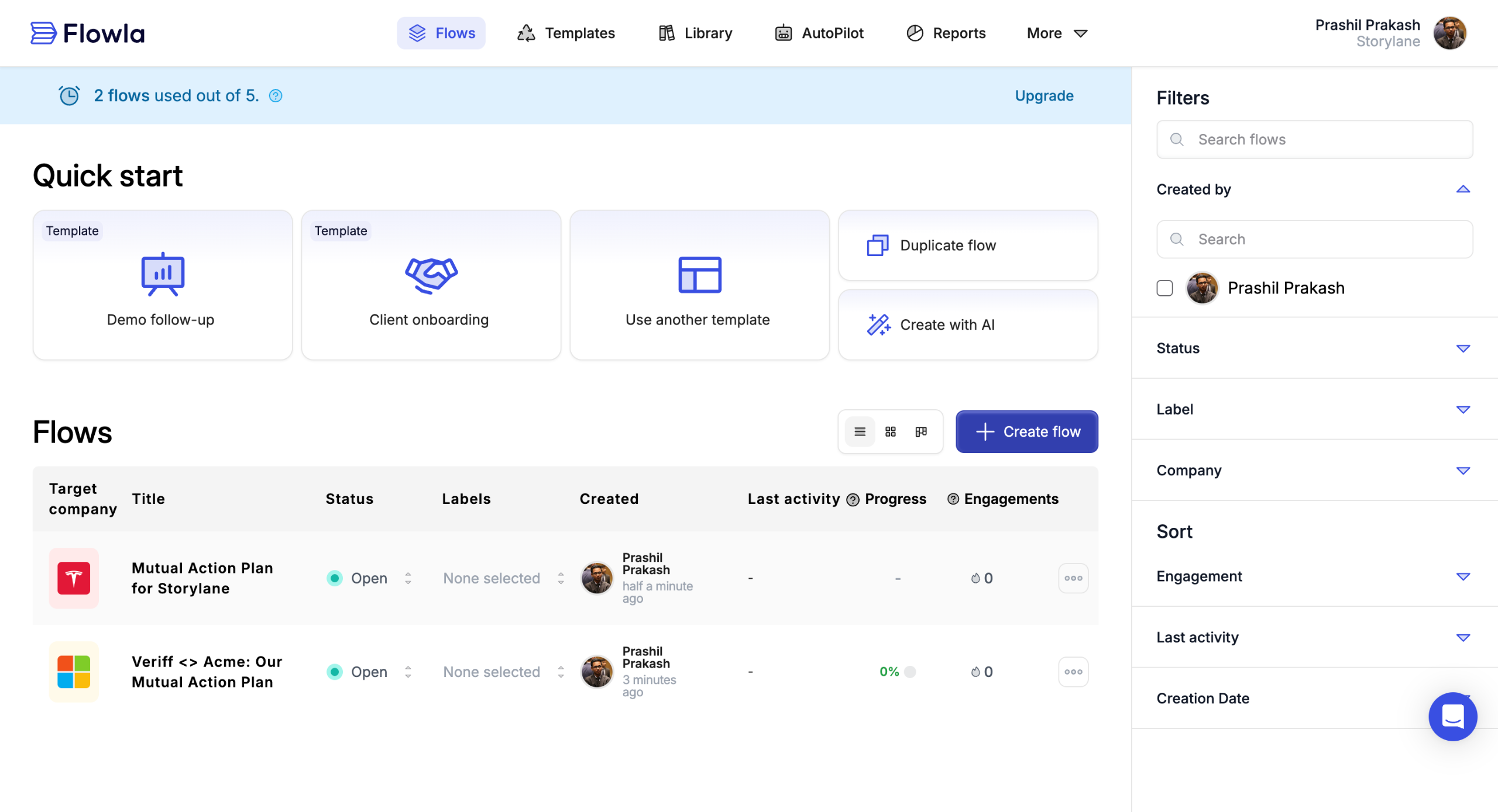 How to create a mutual action plan using Flowla