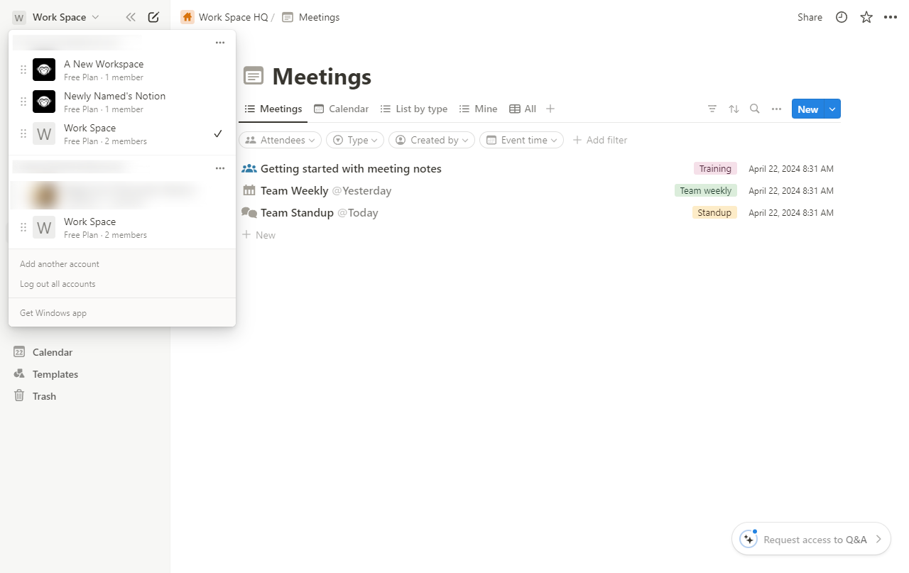 How to leave a notion workspace