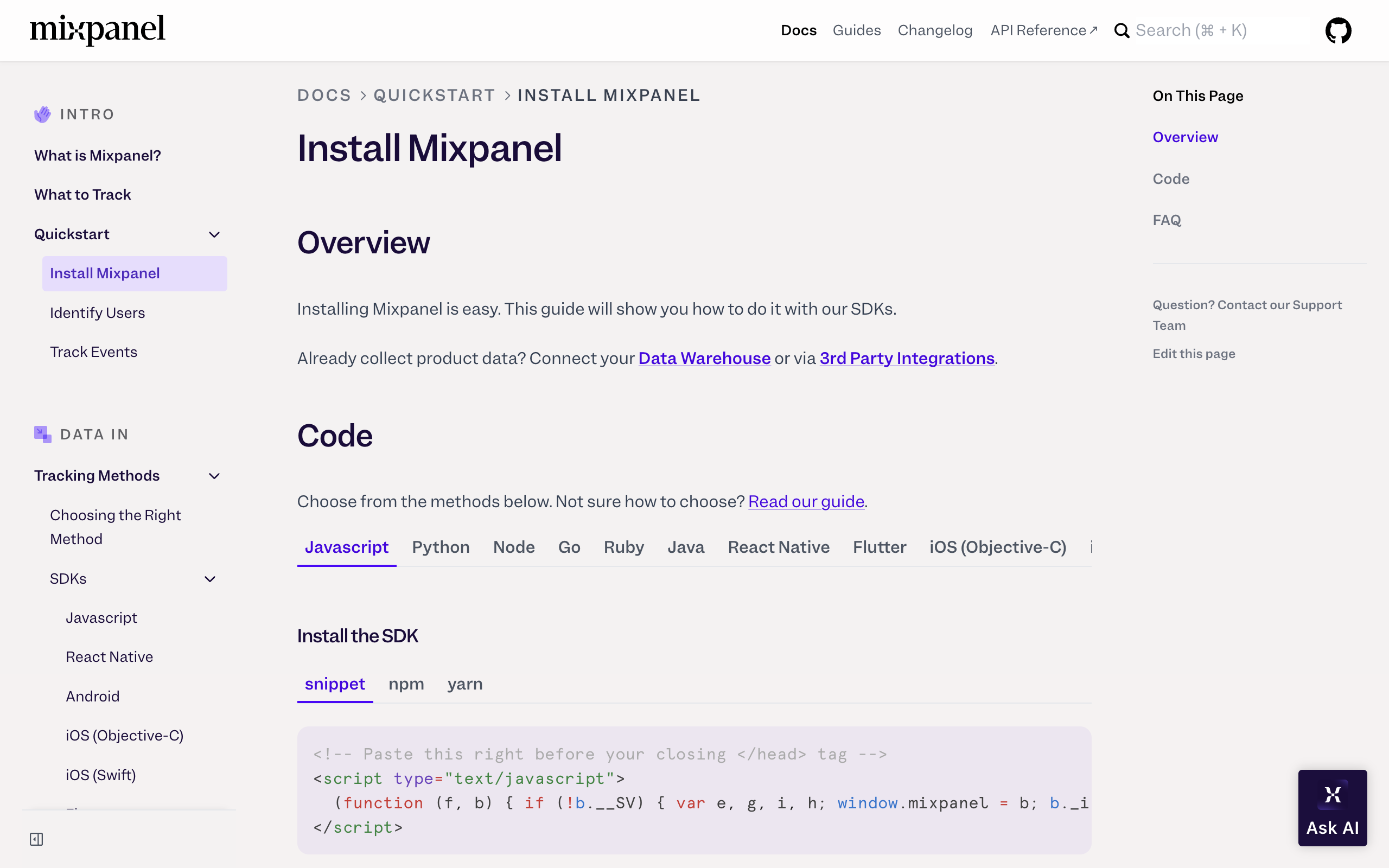 How To Install Mixpanel