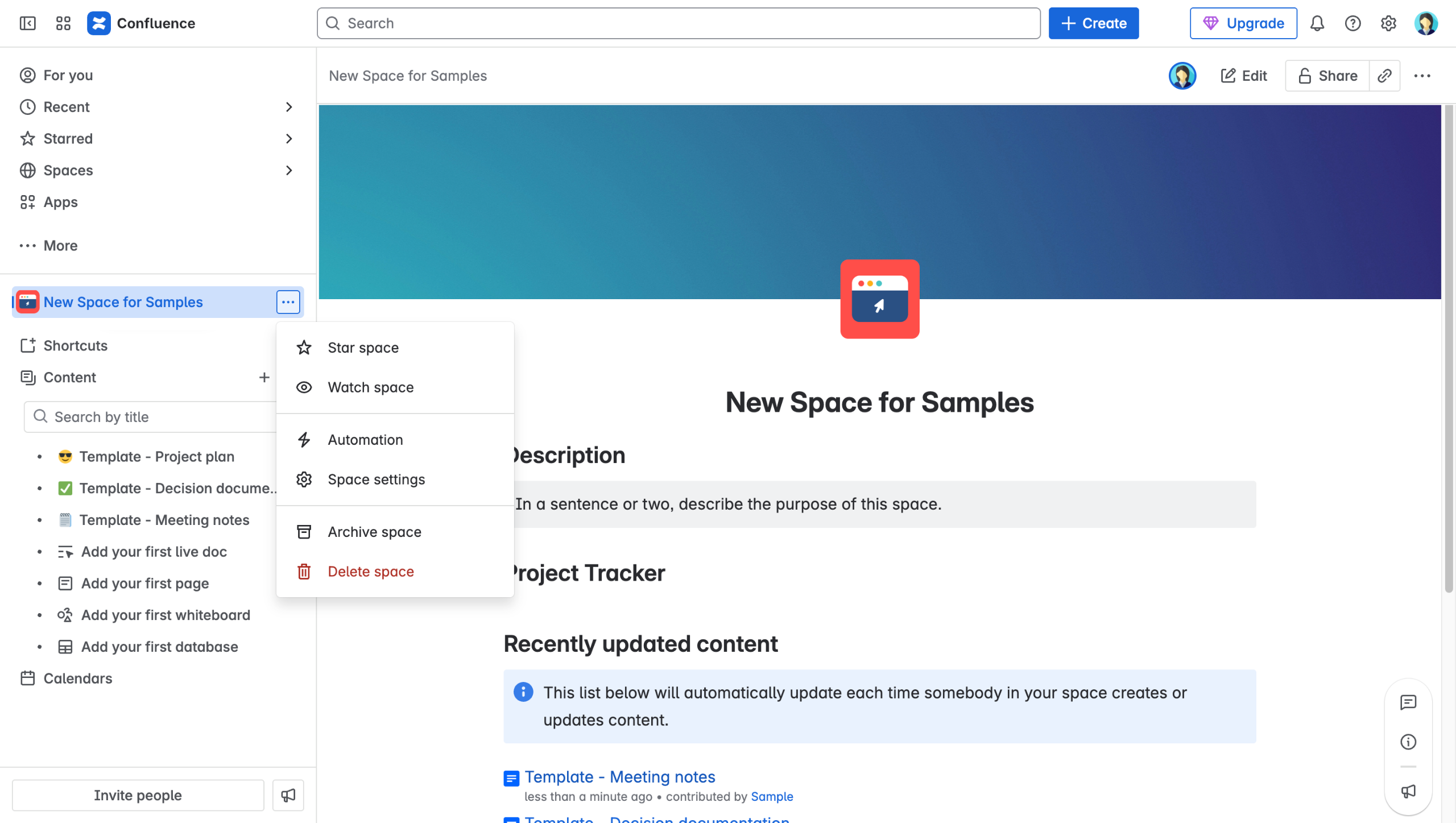 Create a Template in Confluence