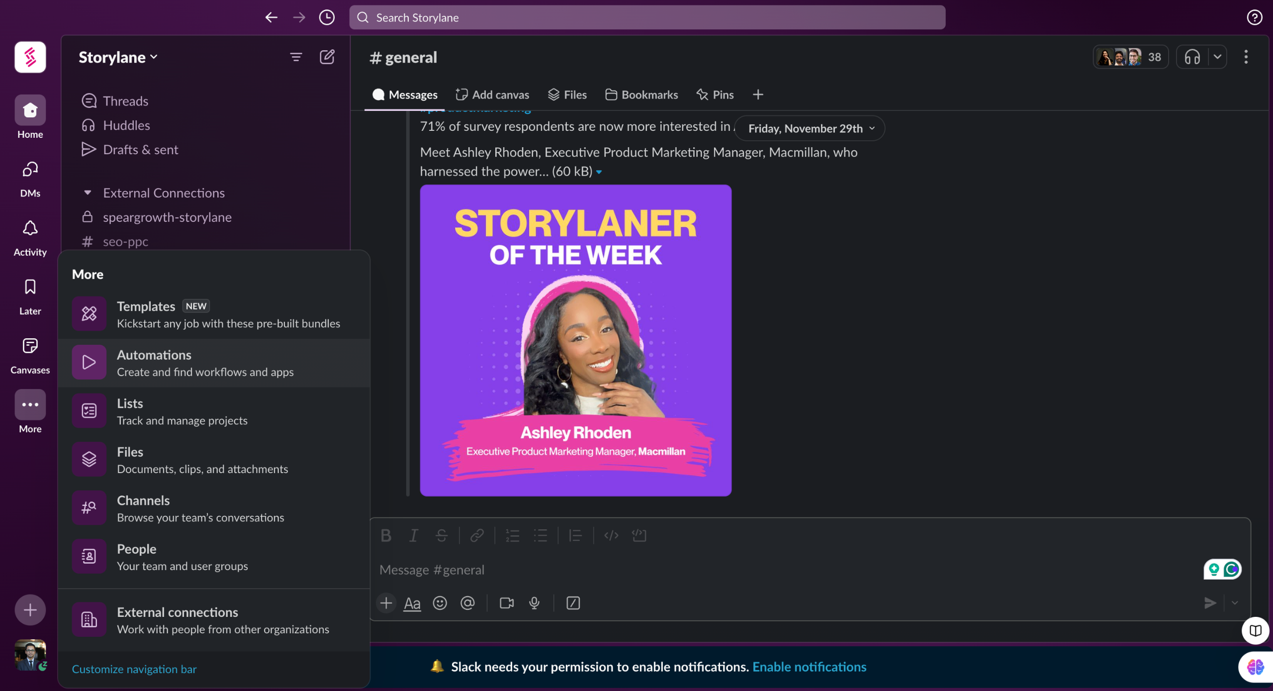 Slack factors integration