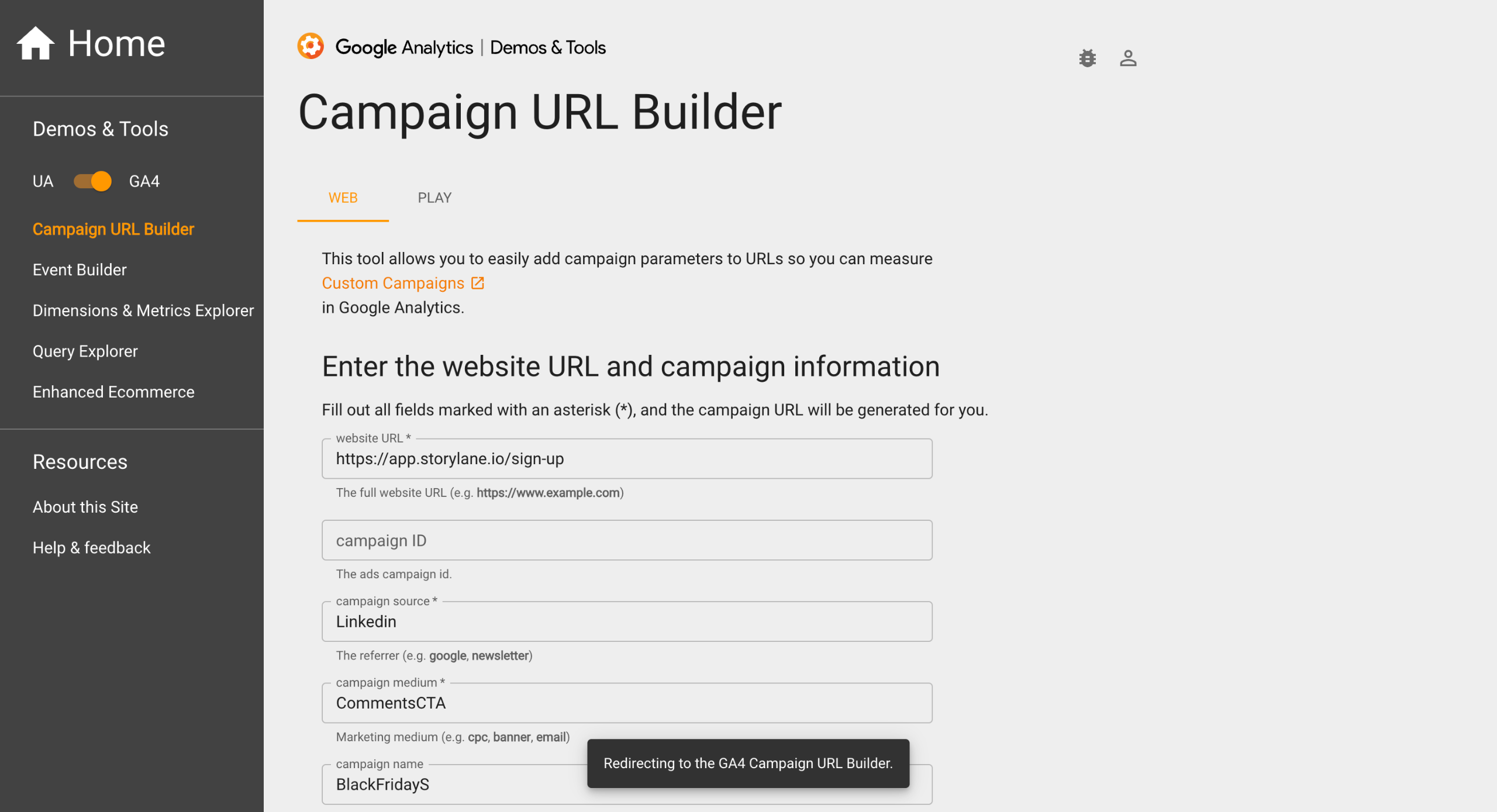 Google - Set up a campaign in GA44