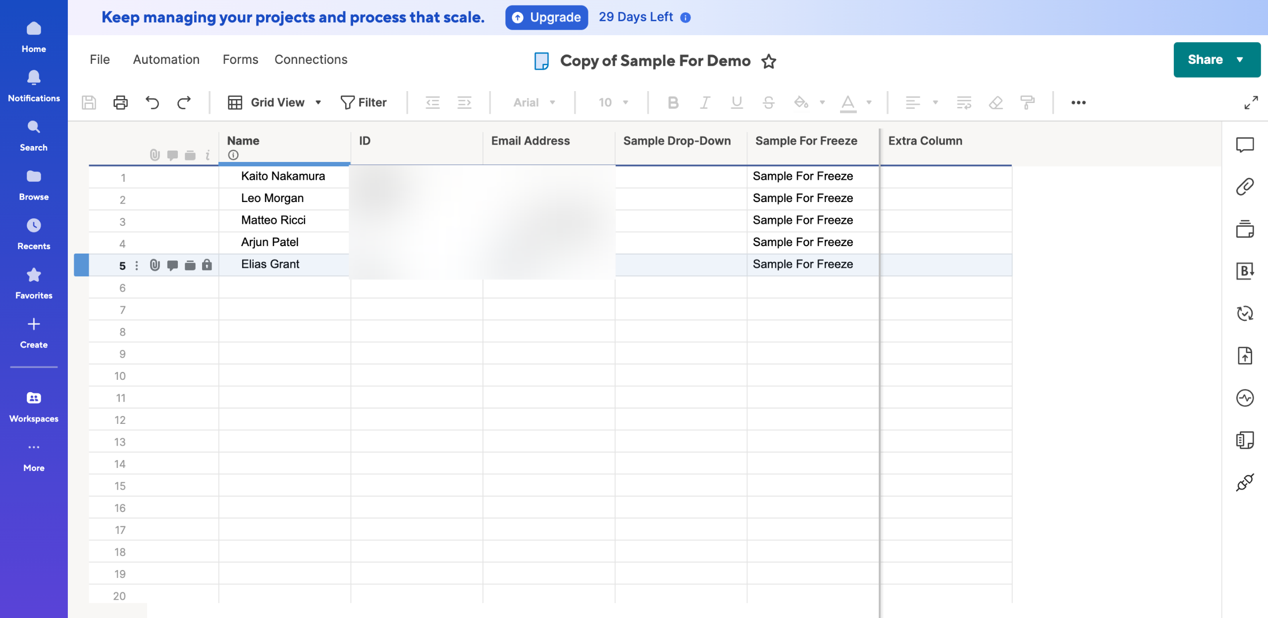 How to Indent Rows in Smartsheet