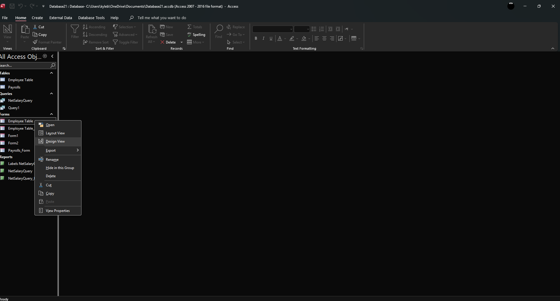 How to Concatenate Fields in a Label MS Access