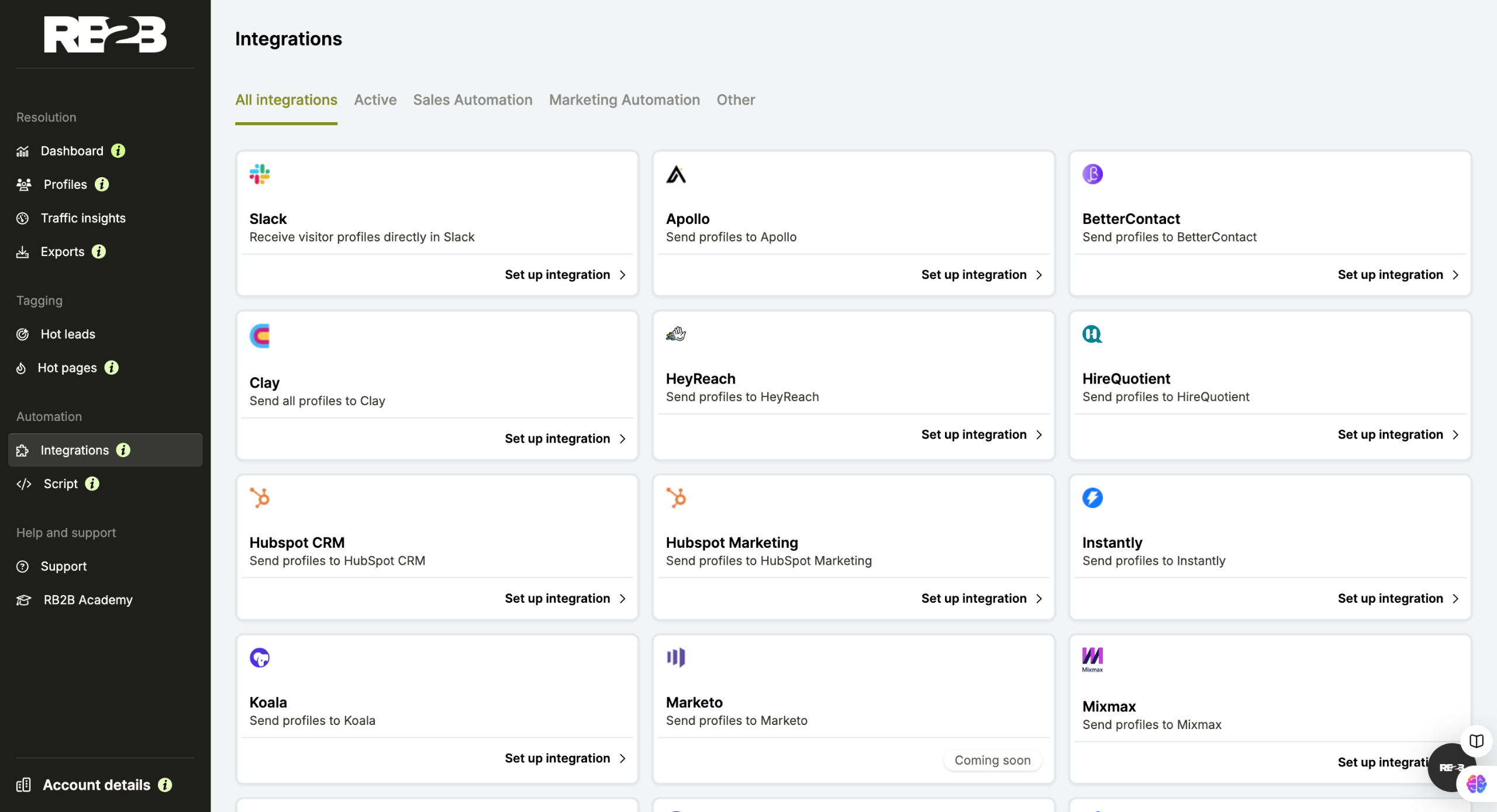 Rb2b for slack