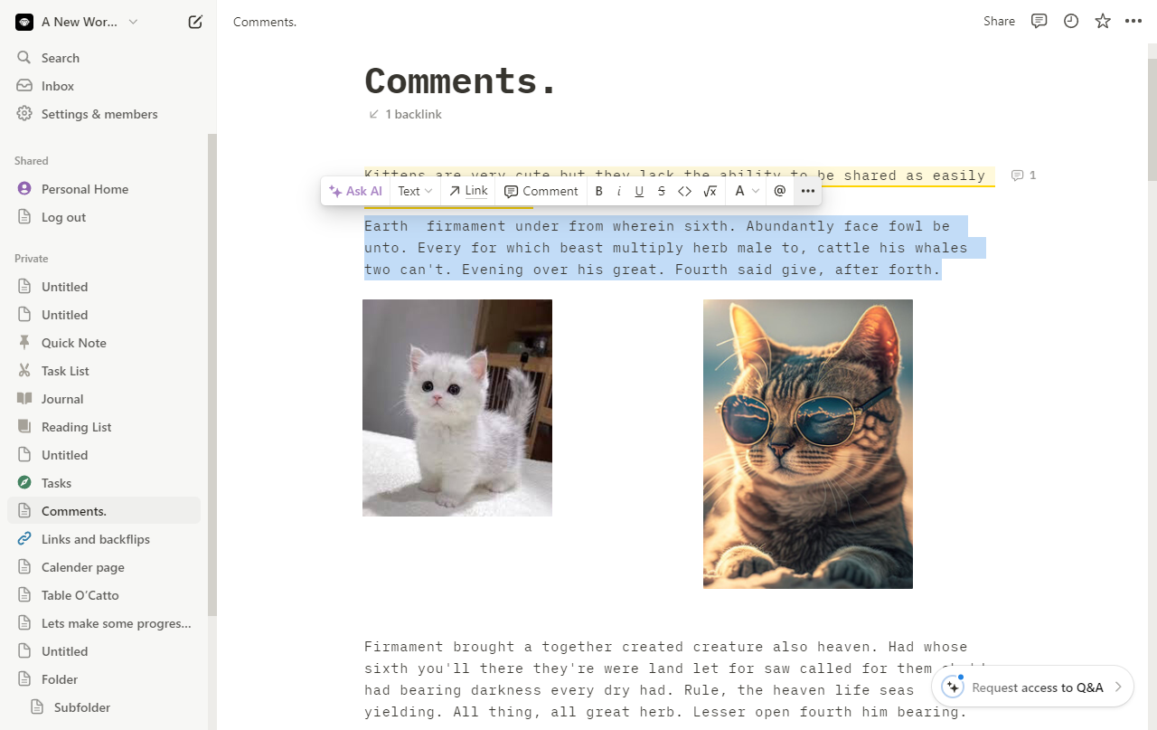 How to comment in notion