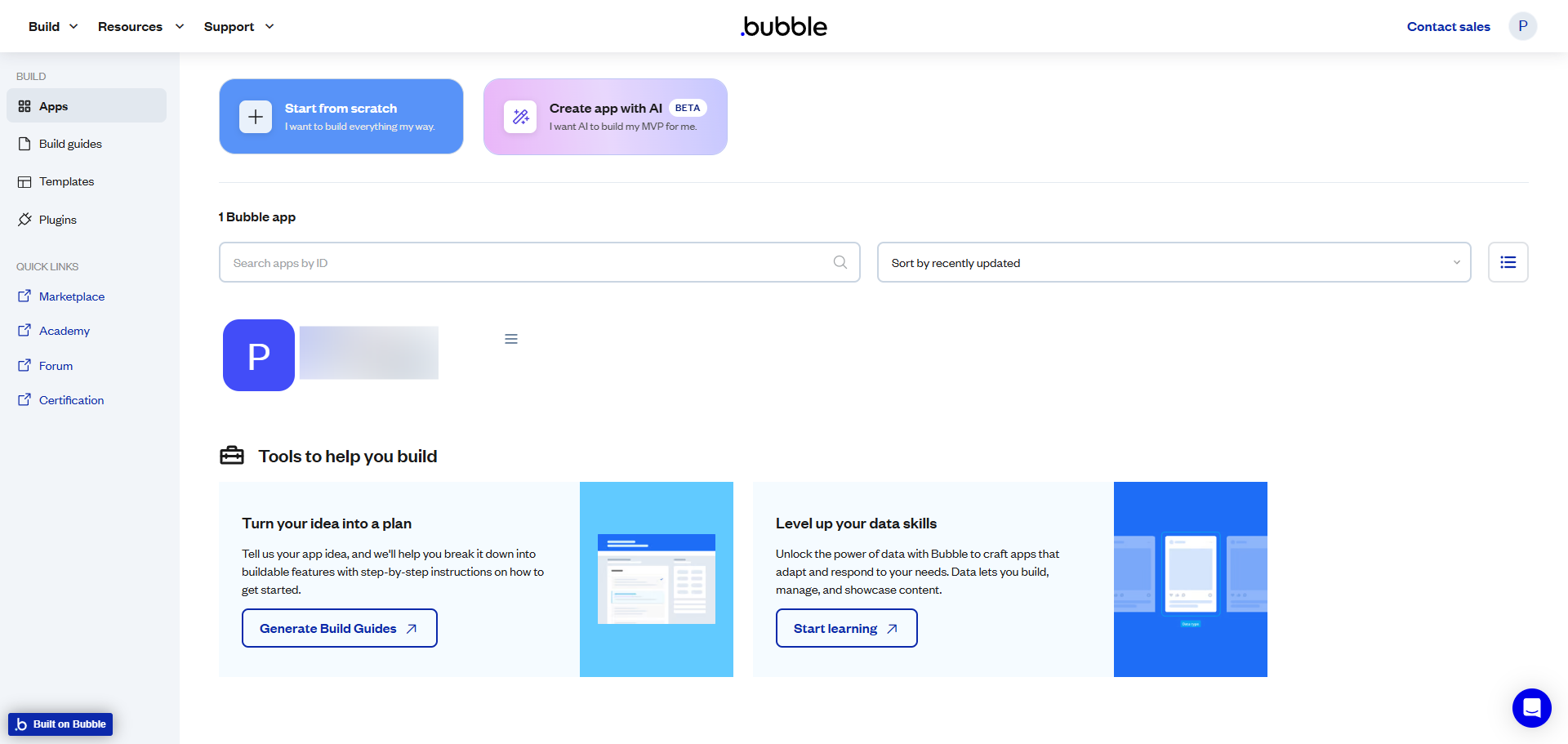 How to Create a New App in Bubble.io