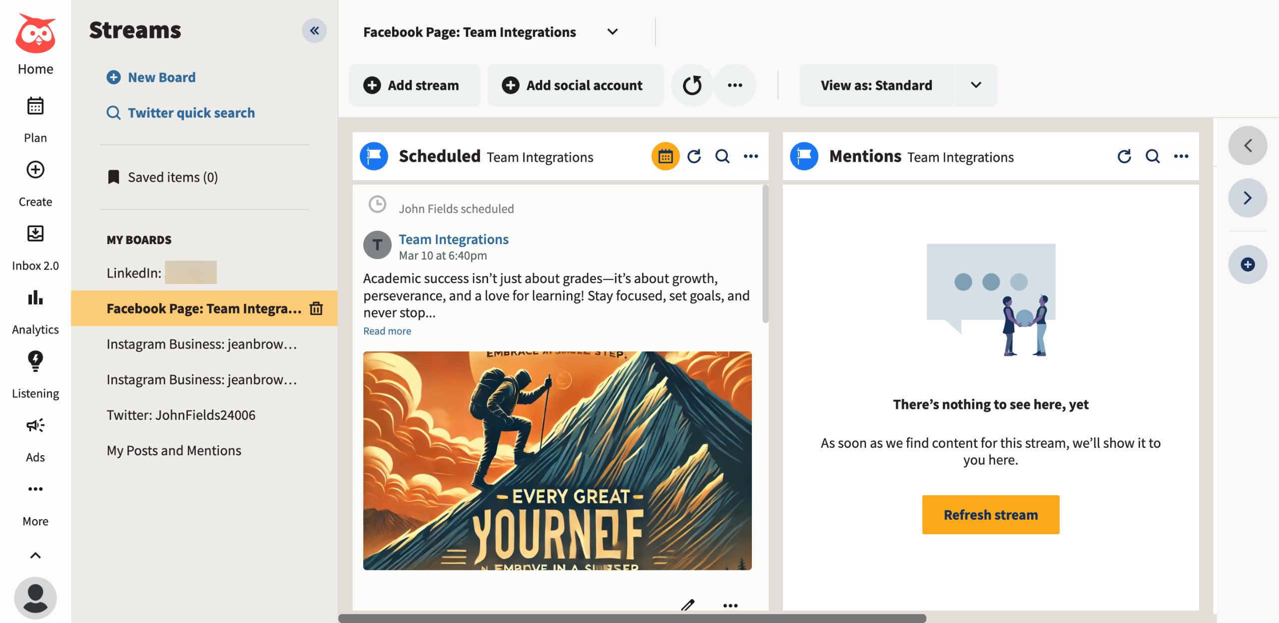 How to Rearrange the Streams in Hootsuite