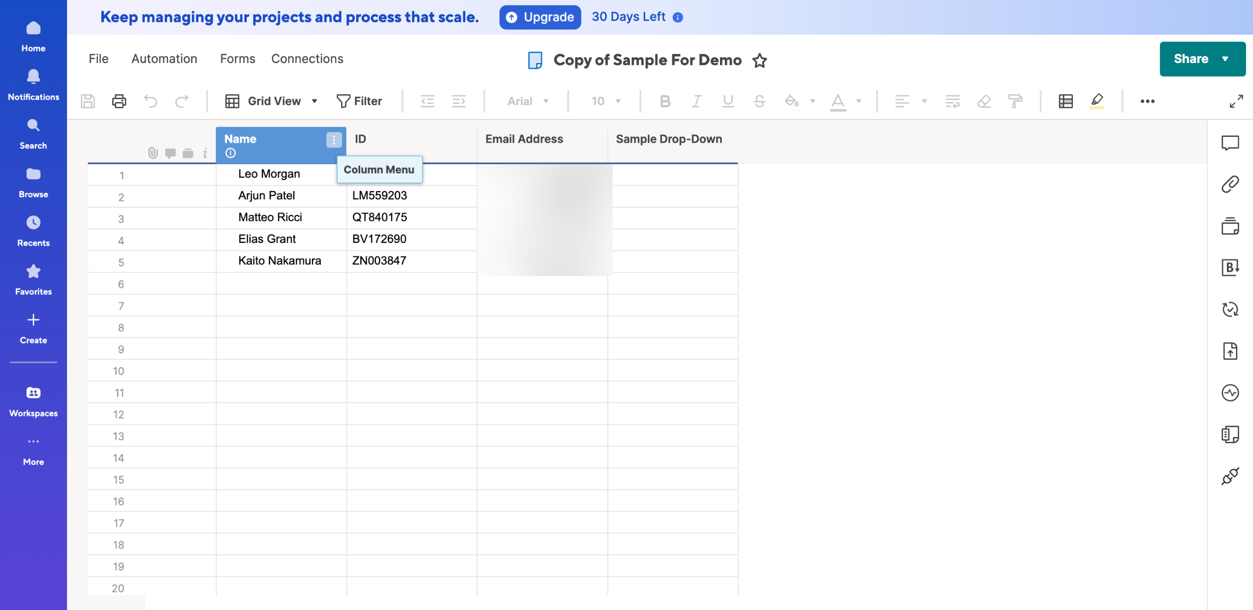 How to Sort Rows in Smartsheet
