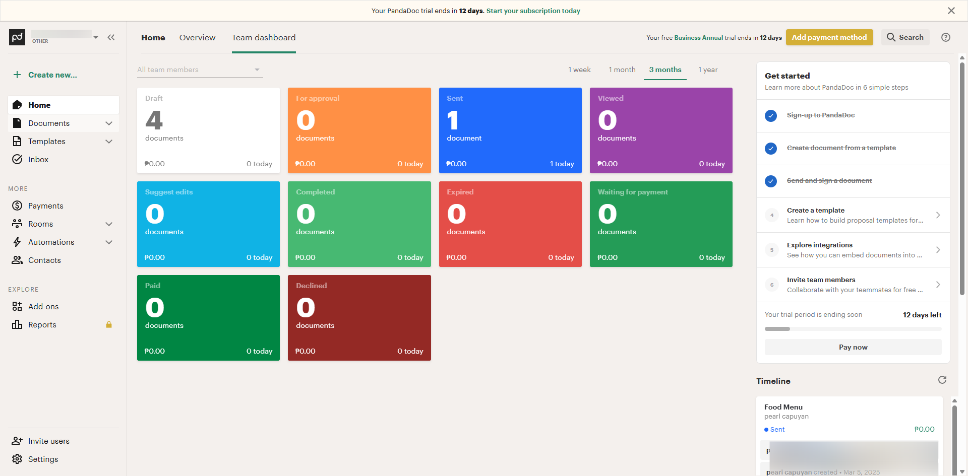 How to Track Document Status in PandaDoc