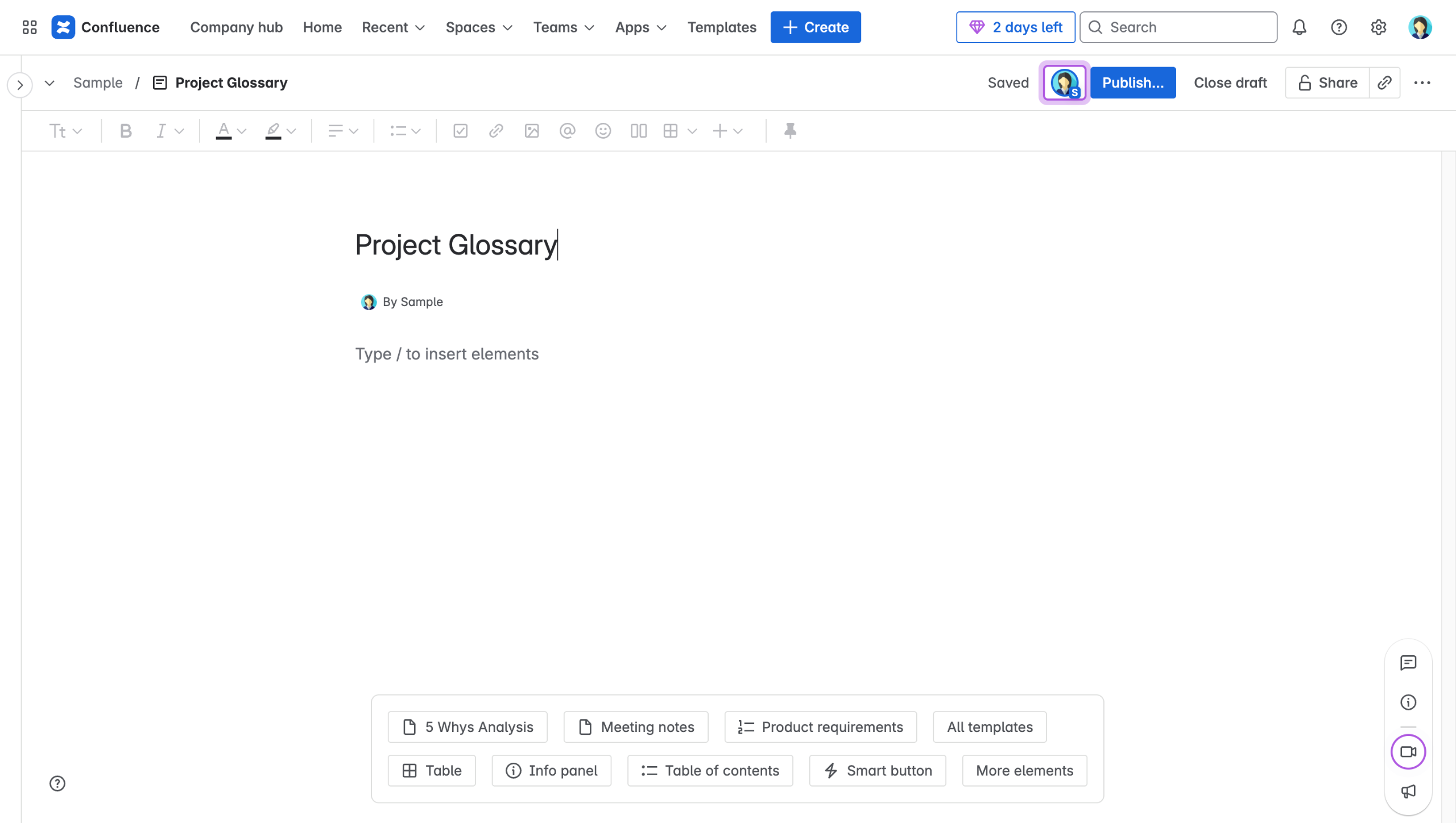 Guide to Making a Glossary in Confluence