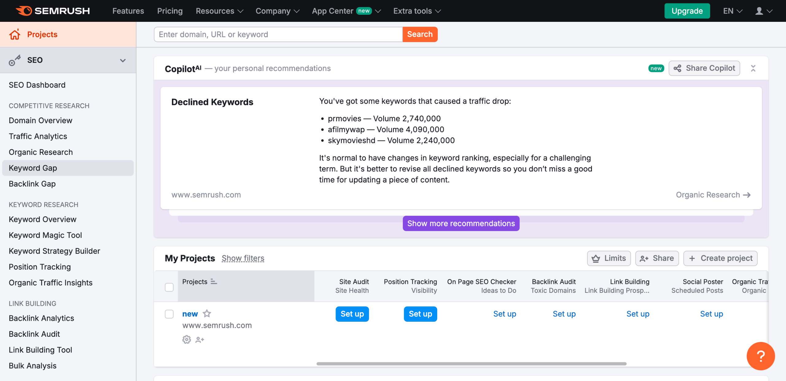 How to See the Top 5 Organic Competitors Semrush