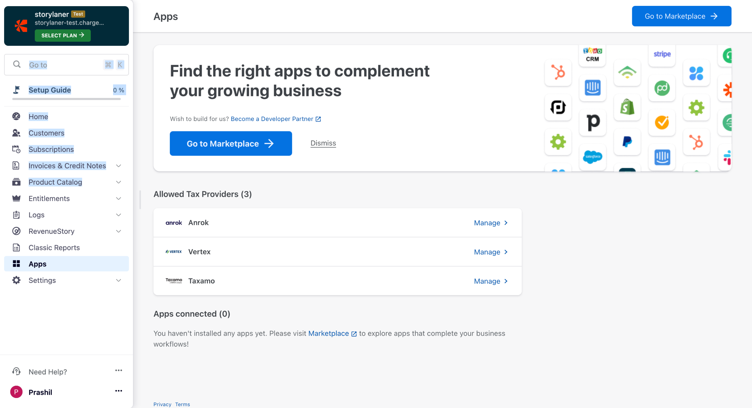 Chargebee slack integration