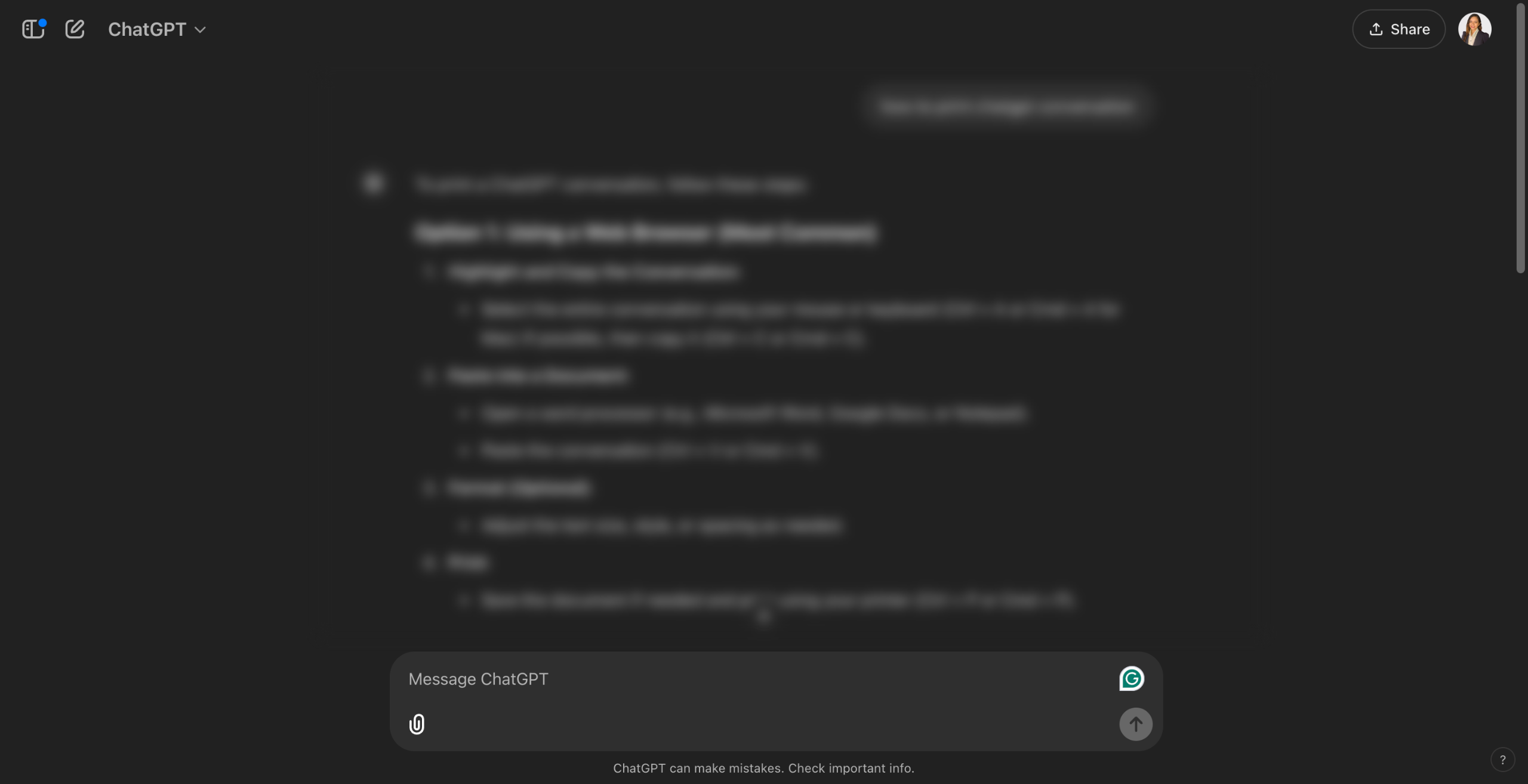 How to Print Chatgpt Conversation