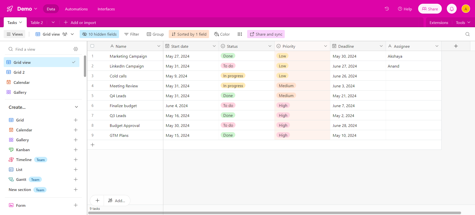 How to add tags in airtable