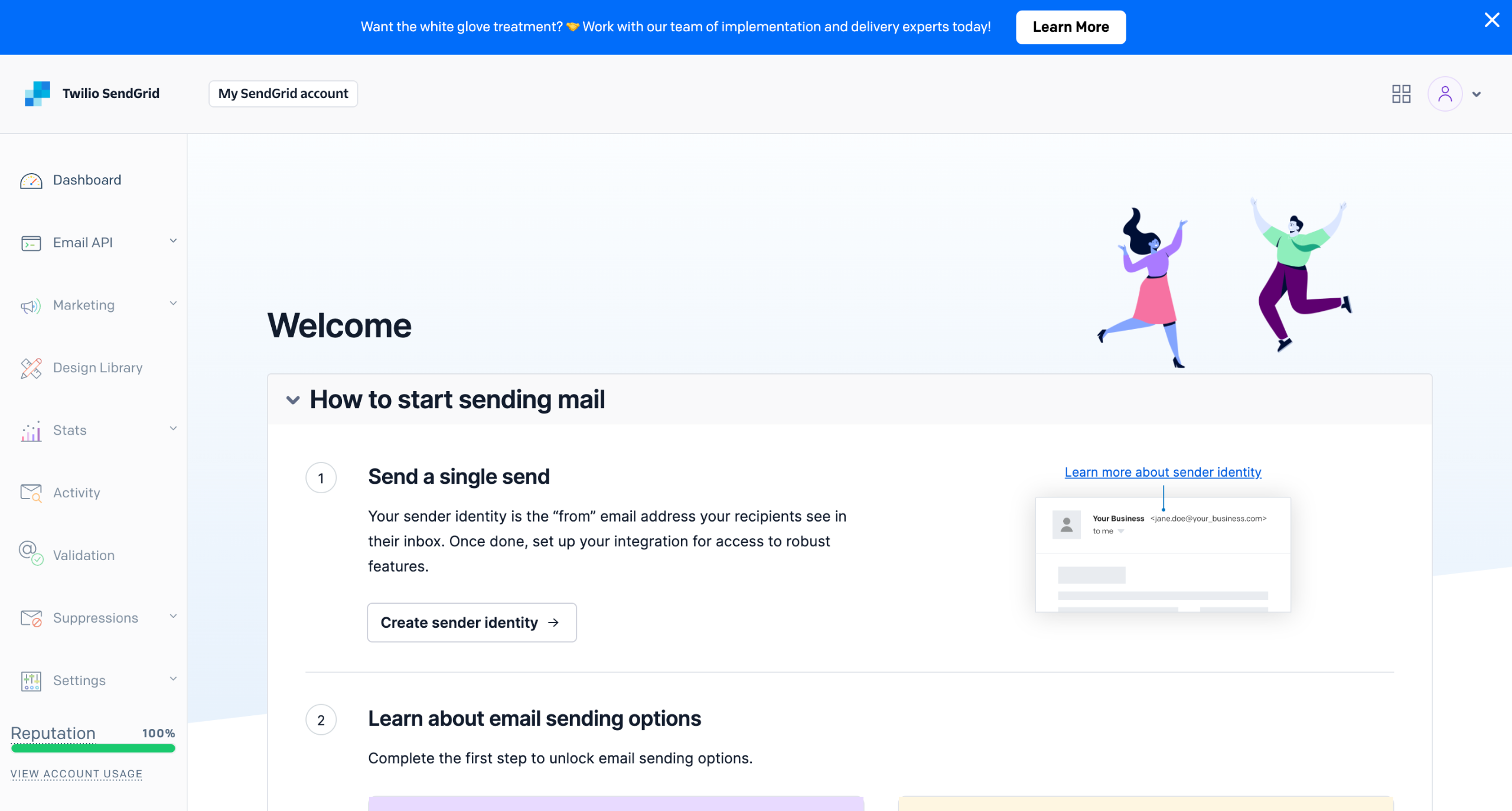 How to send test email sendgrid