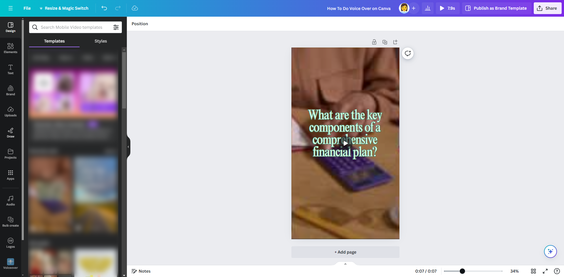 How To Do Voice Over on Canva