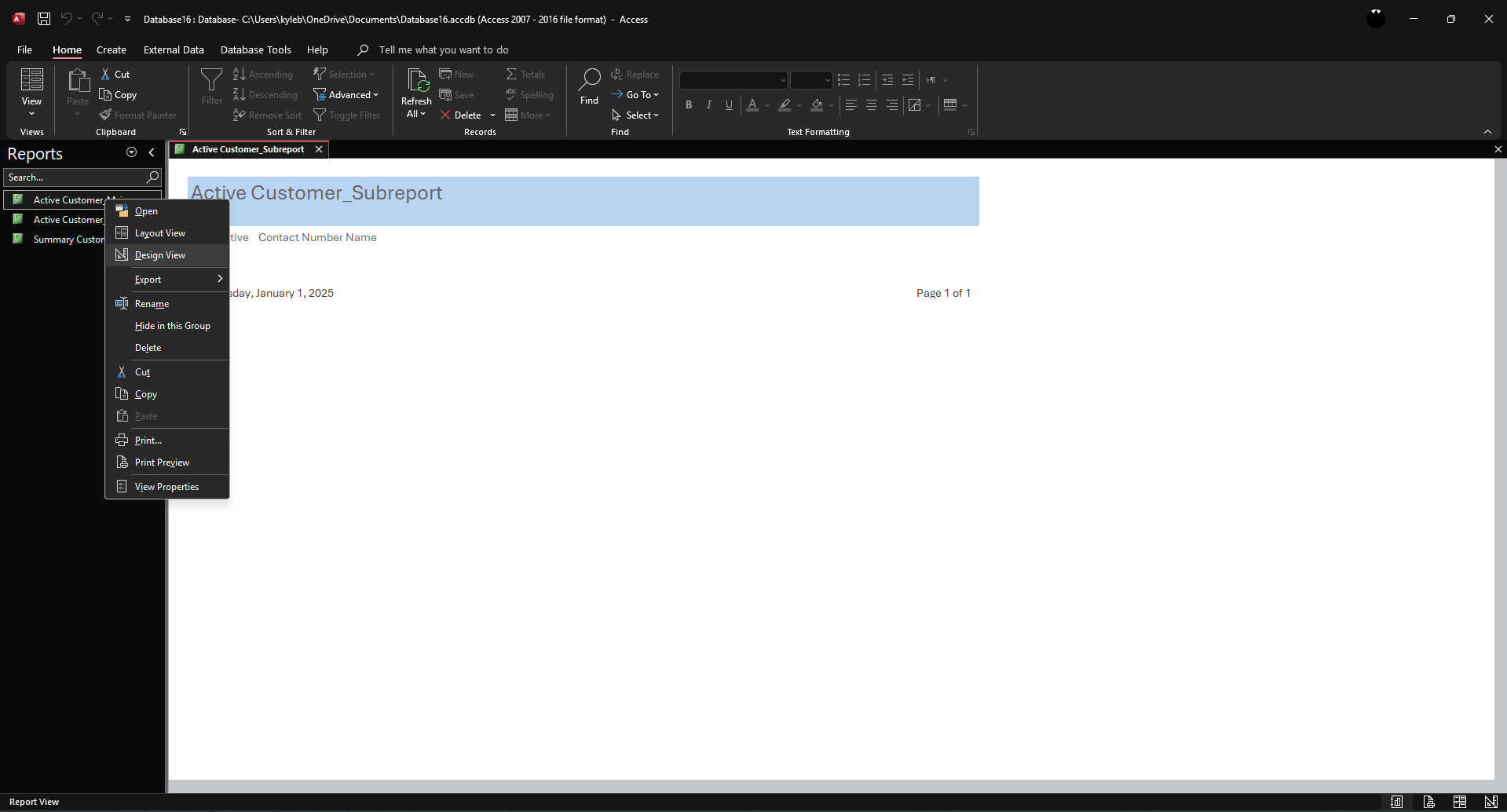 How to Create Subreport in MS Access