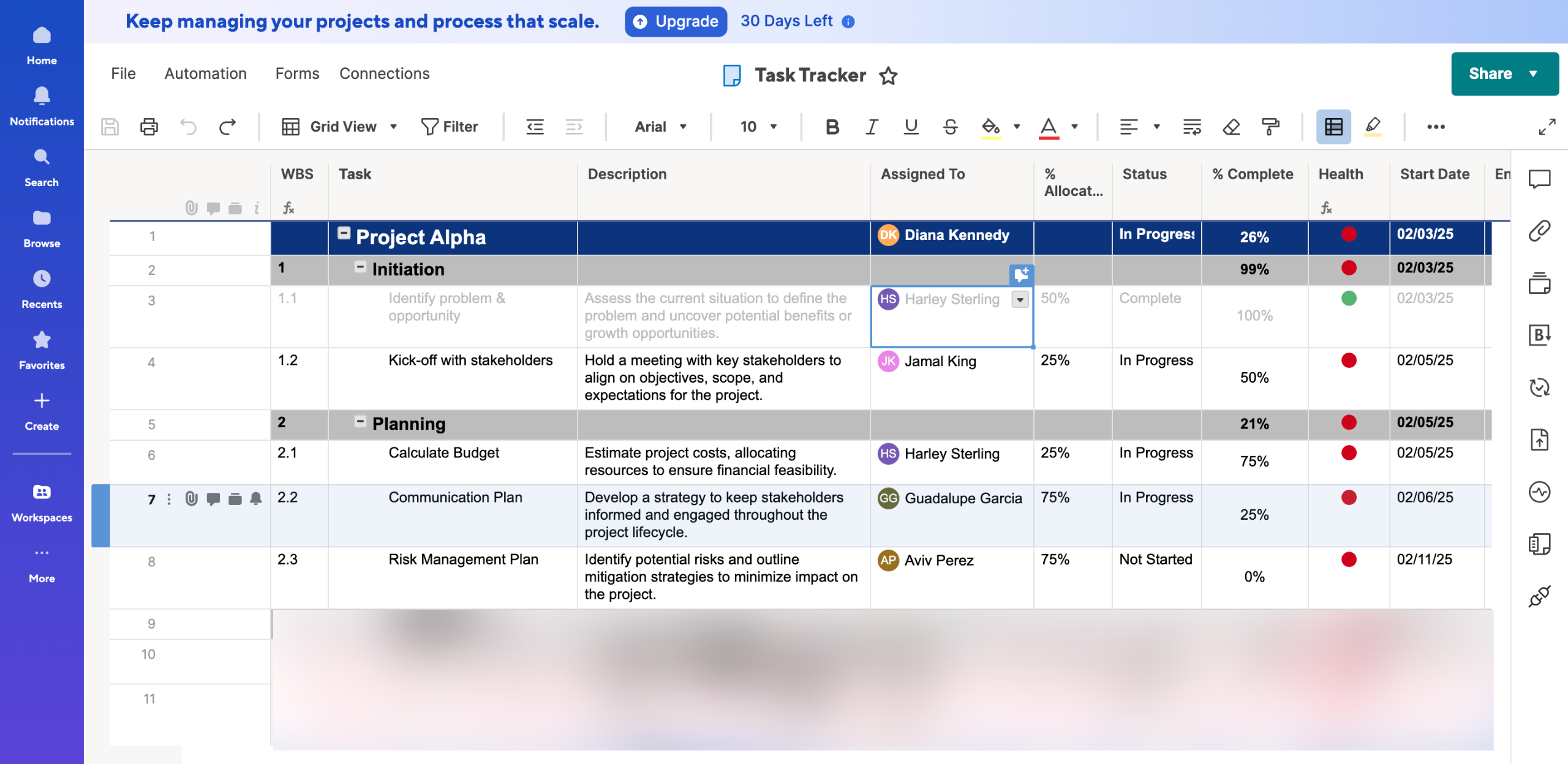 How to Add a Parent Row in Smartsheet