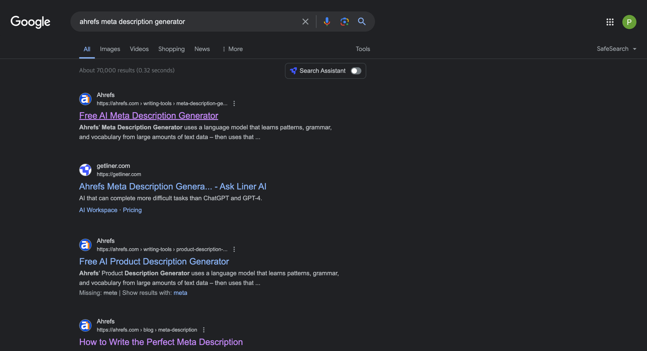 Ahrefs - Meta Description