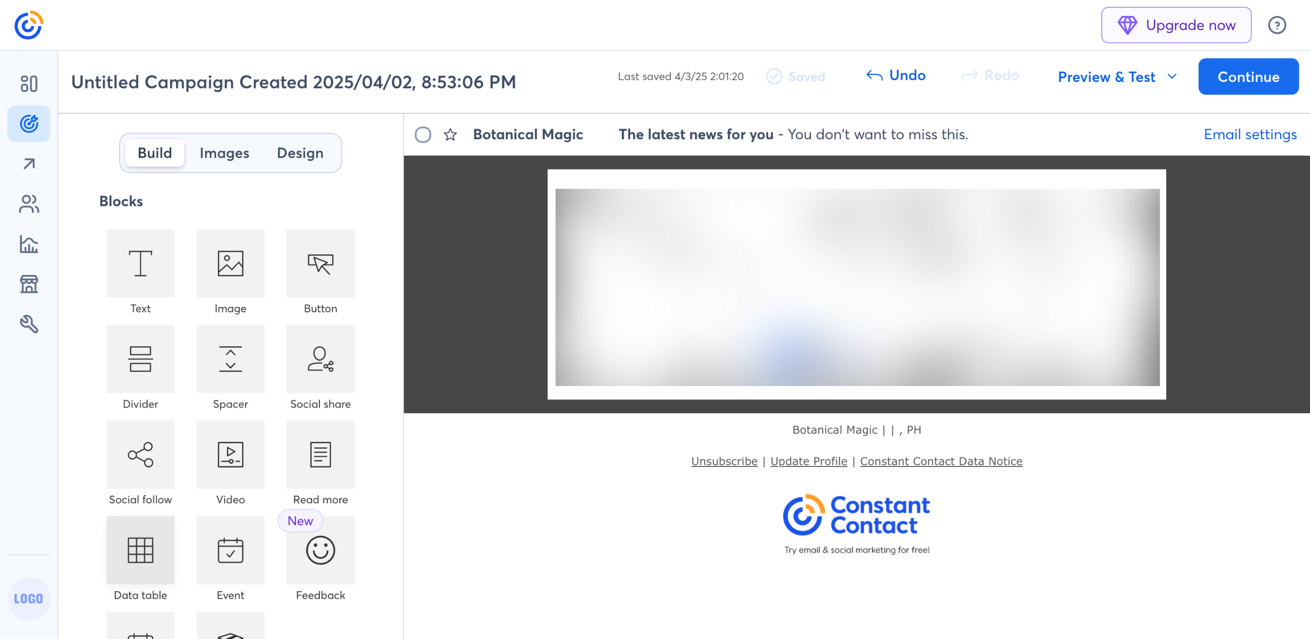 How to Insert a Table Into Constant Contact Campaign Emails