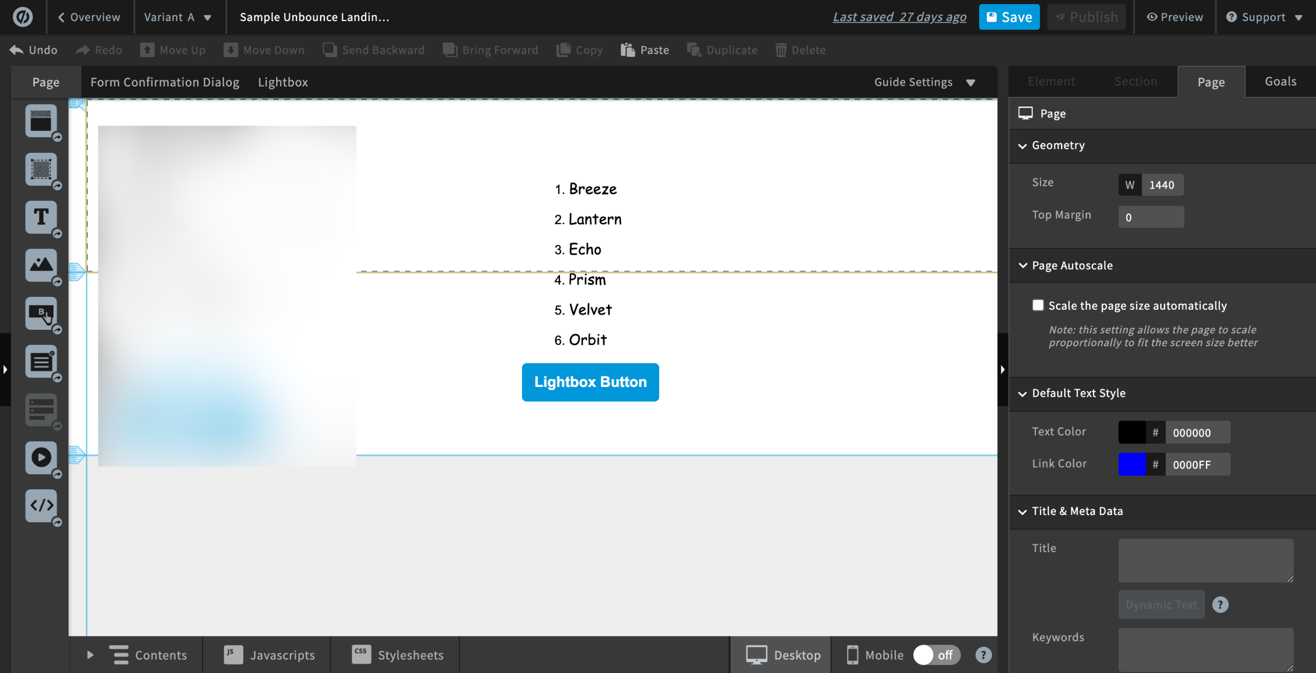 How to Add Padding to a Text Property in Unbounce